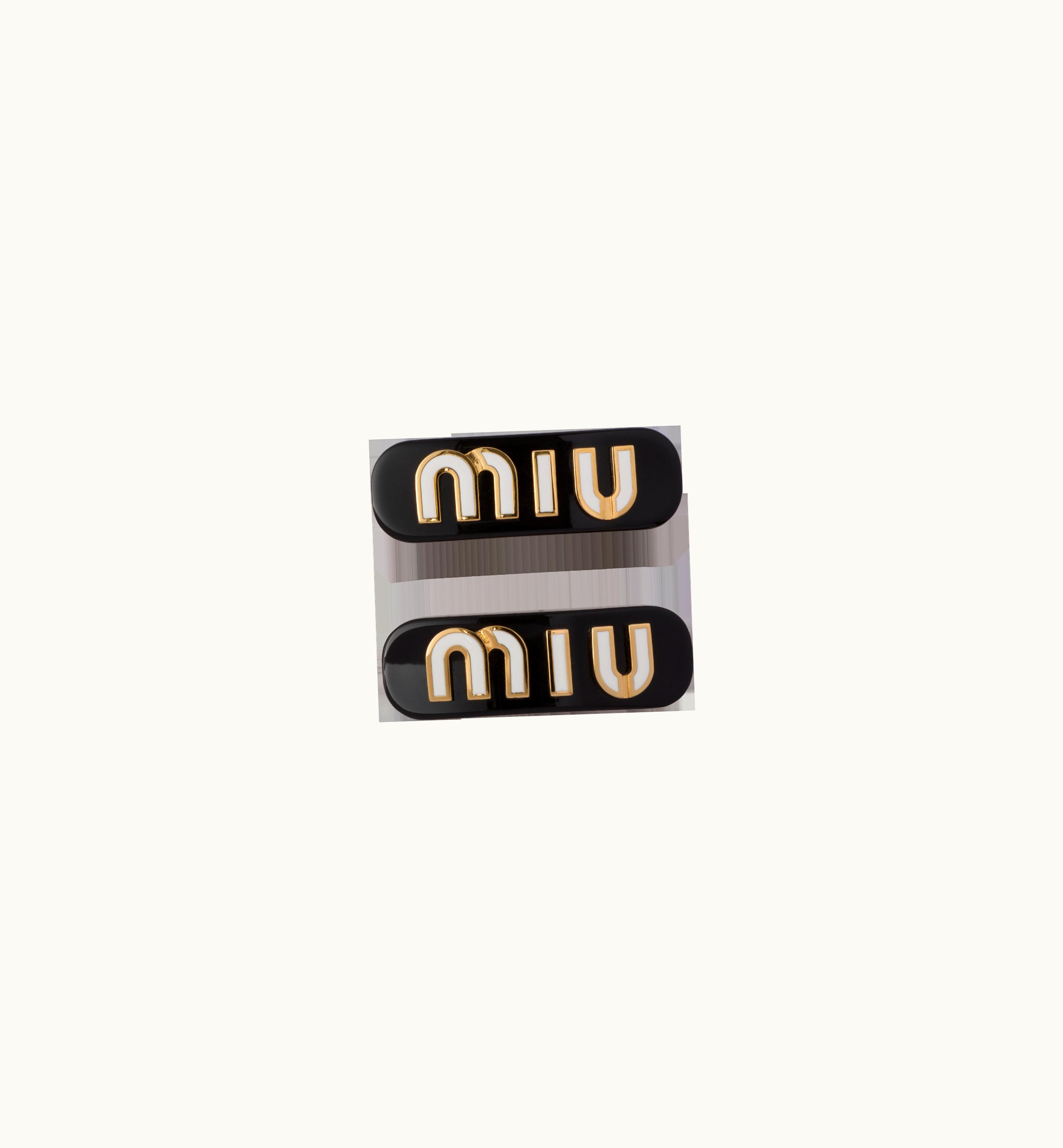 Miu Miu Miu Miu Plexiglas And Metal Hair Clips Black / White