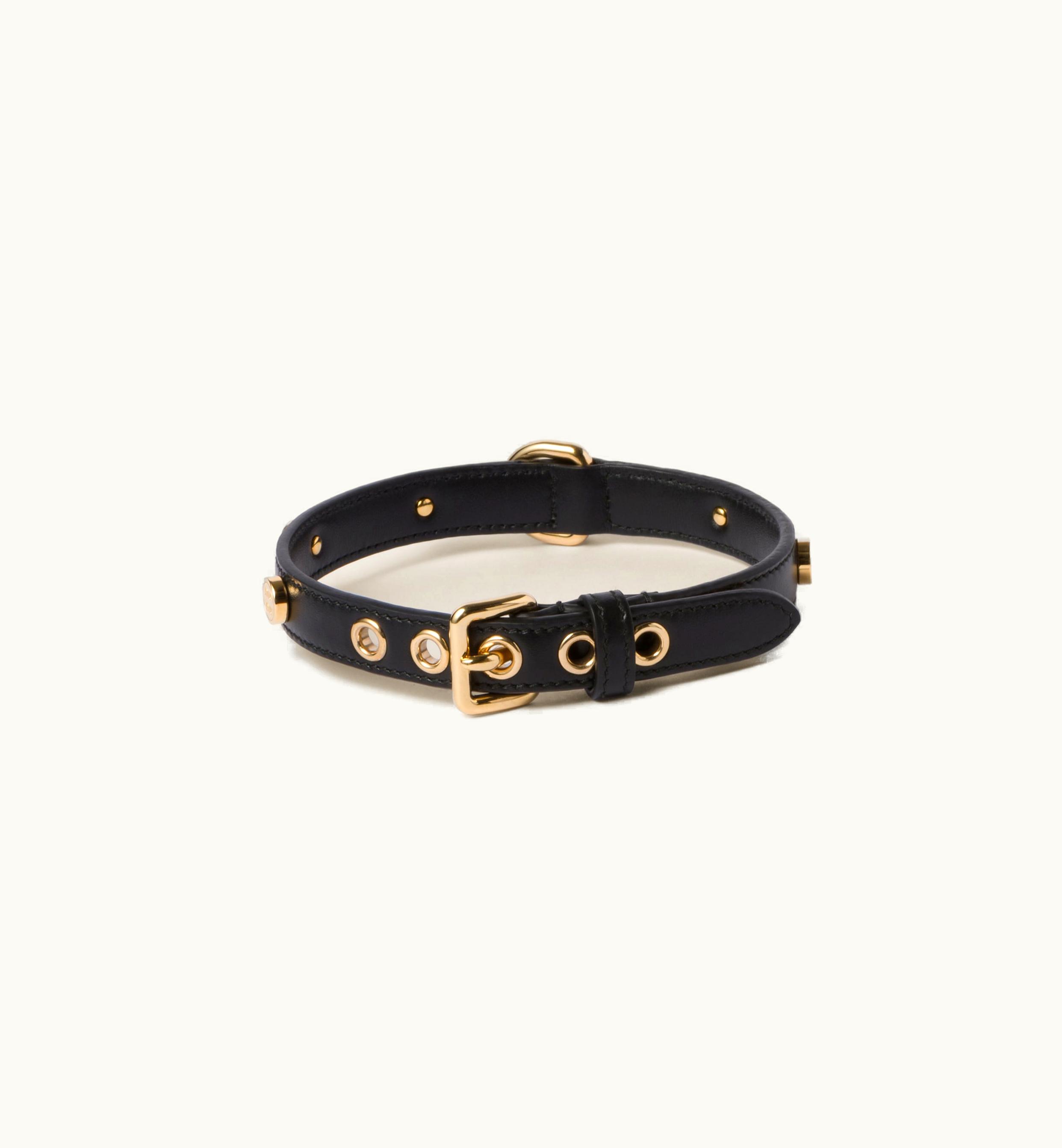 Miu Miu Miu Miu Leather Pet Collar Black