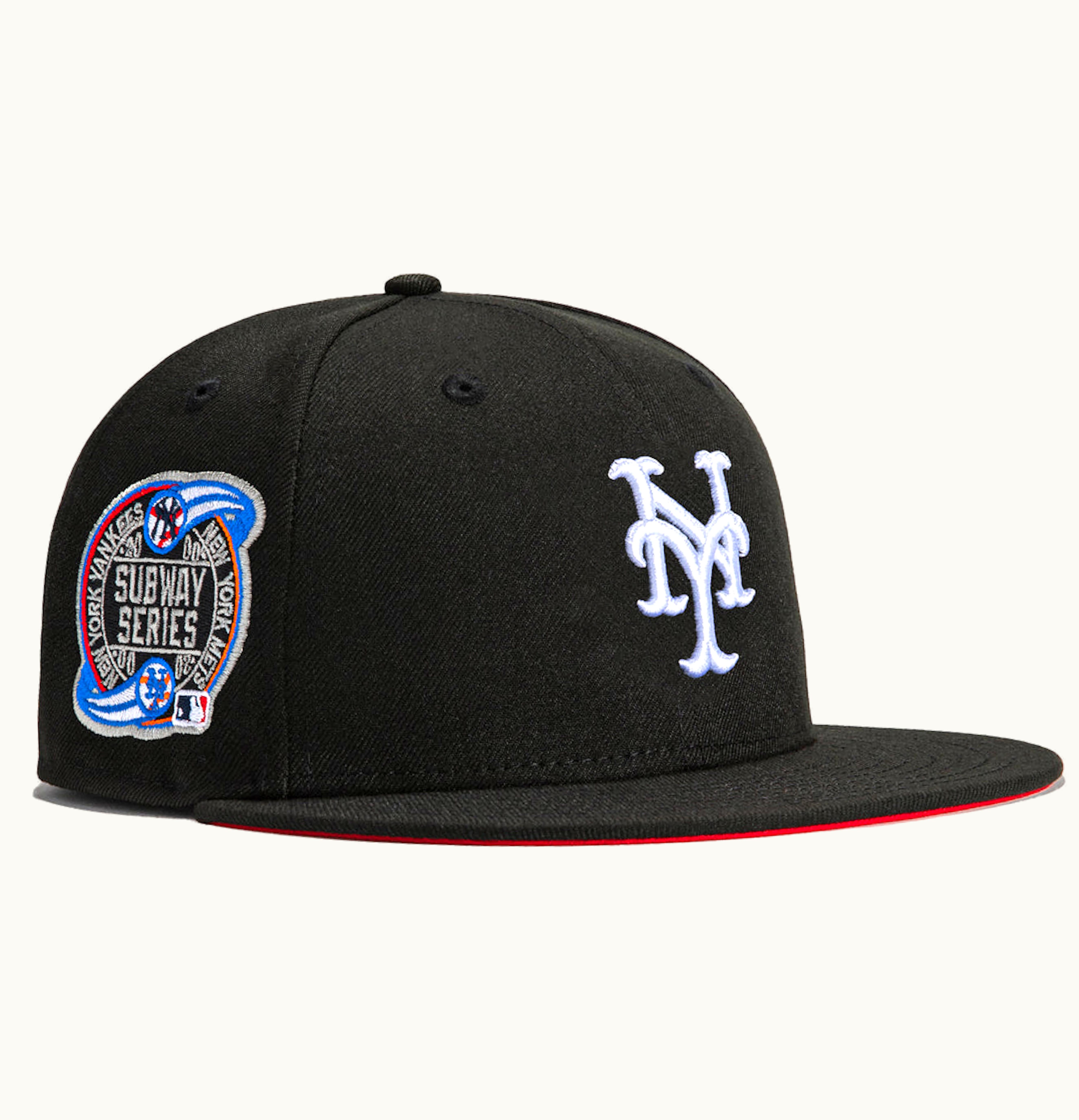 New Era New Era x Hat Club New York Mets Subway Series Patch Red UV 59Fifty Fitted Hat Black