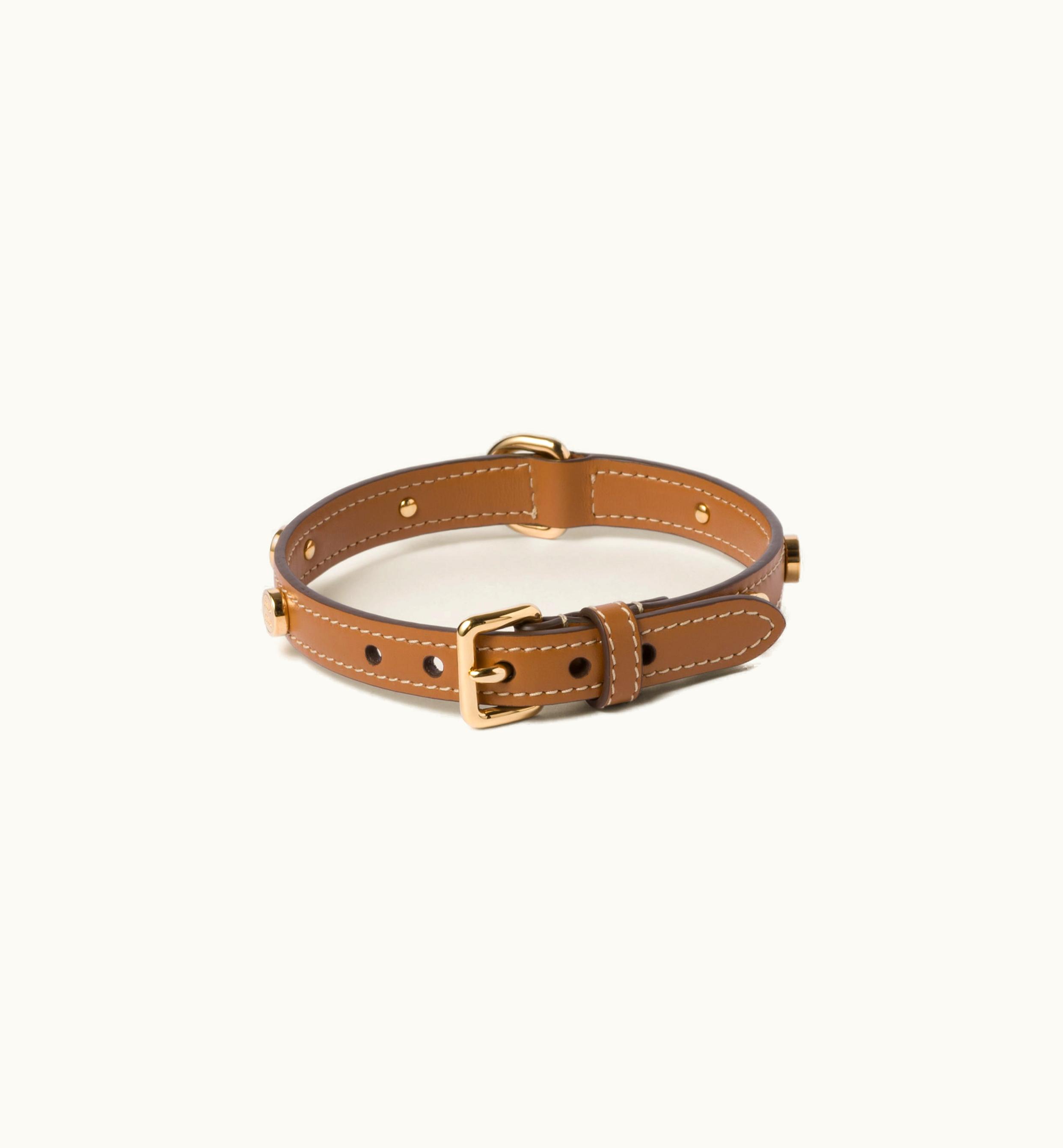 Miu Miu Miu Miu Leather Pet Collar Caramel