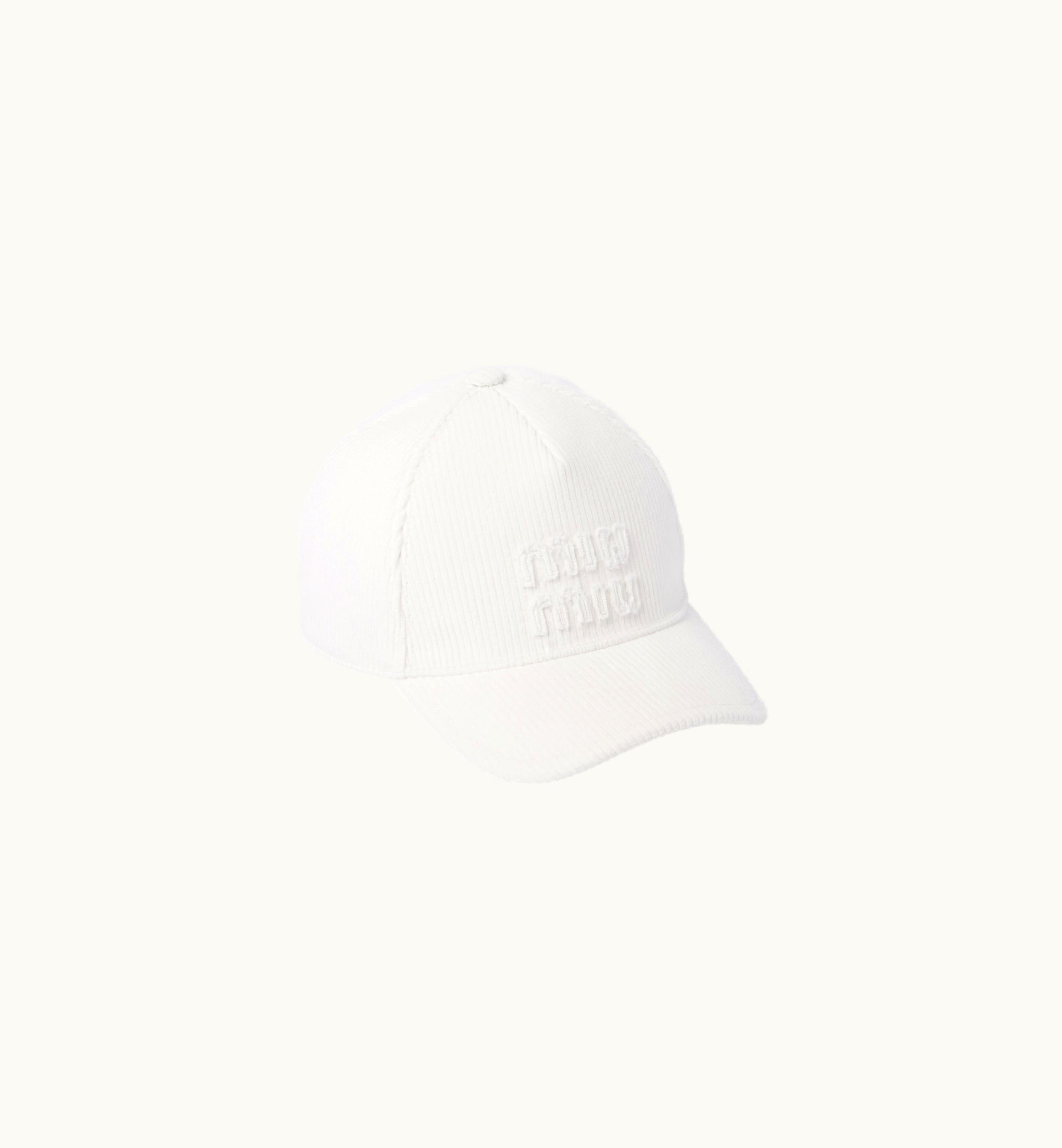 Miu Miu Miu Miu Velvet Baseball Cap White