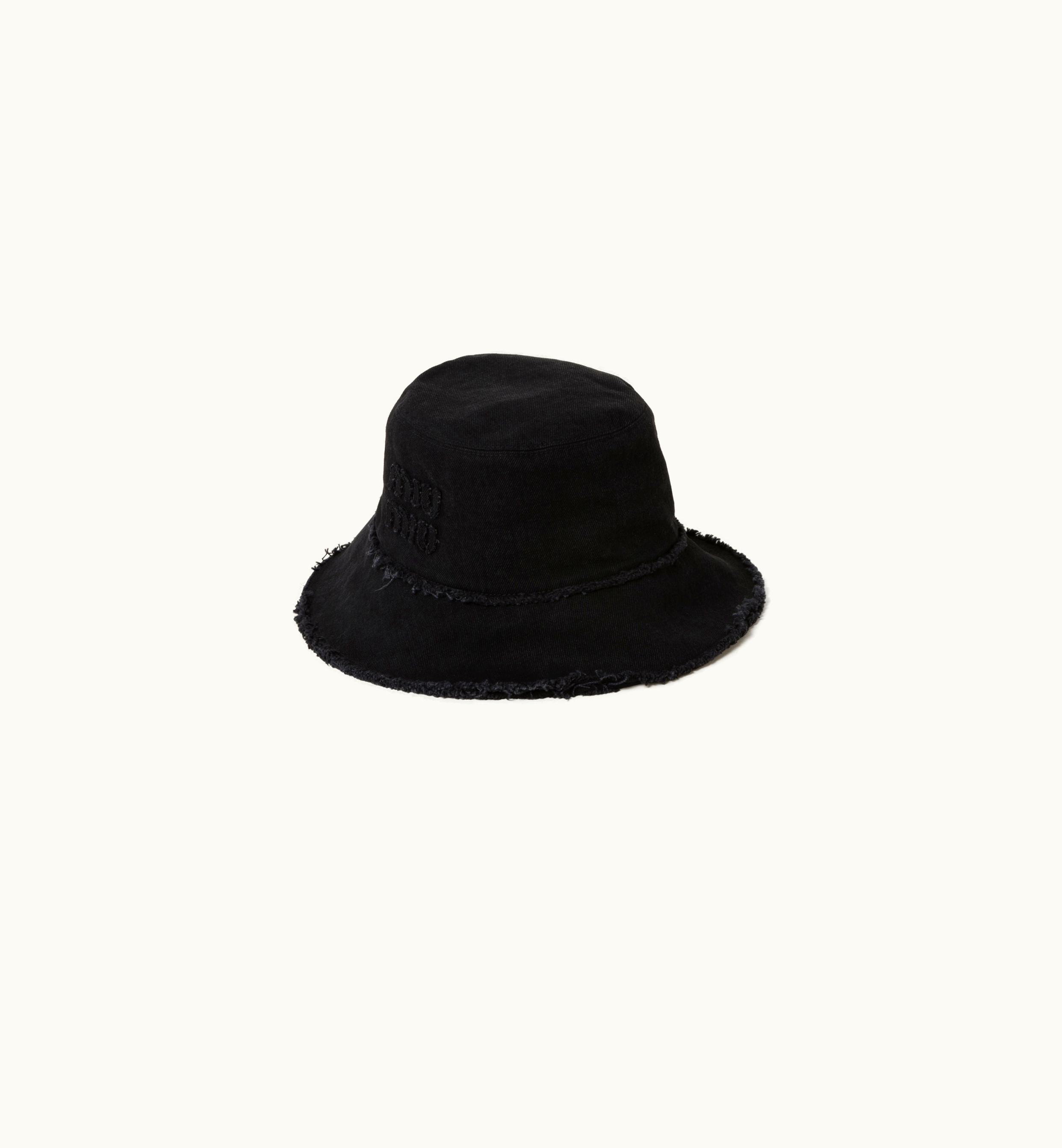 Miu Miu Miu Miu Denim Bucket Hat Black