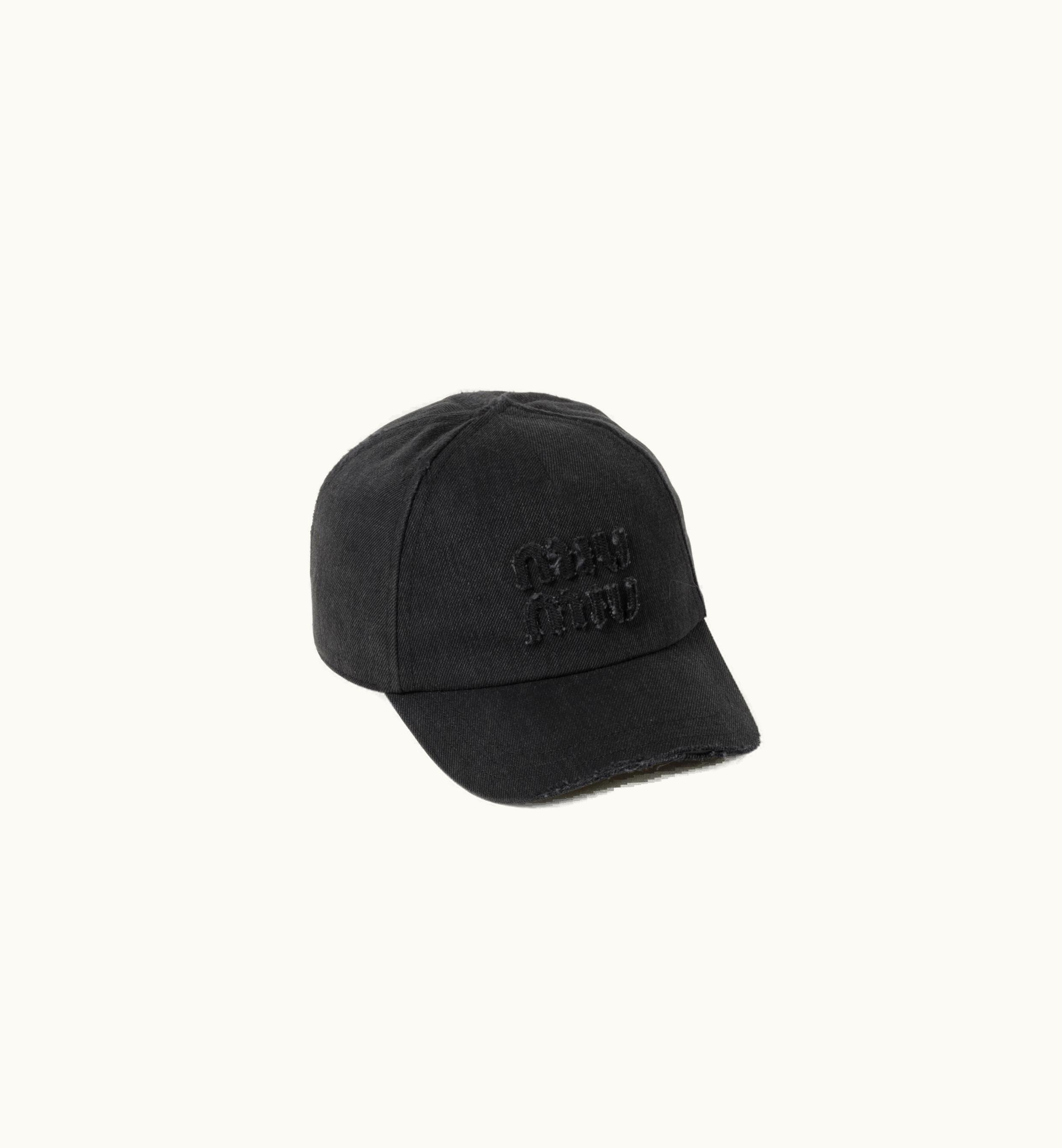 Miu Miu Miu Miu Denim Baseball Cap Black