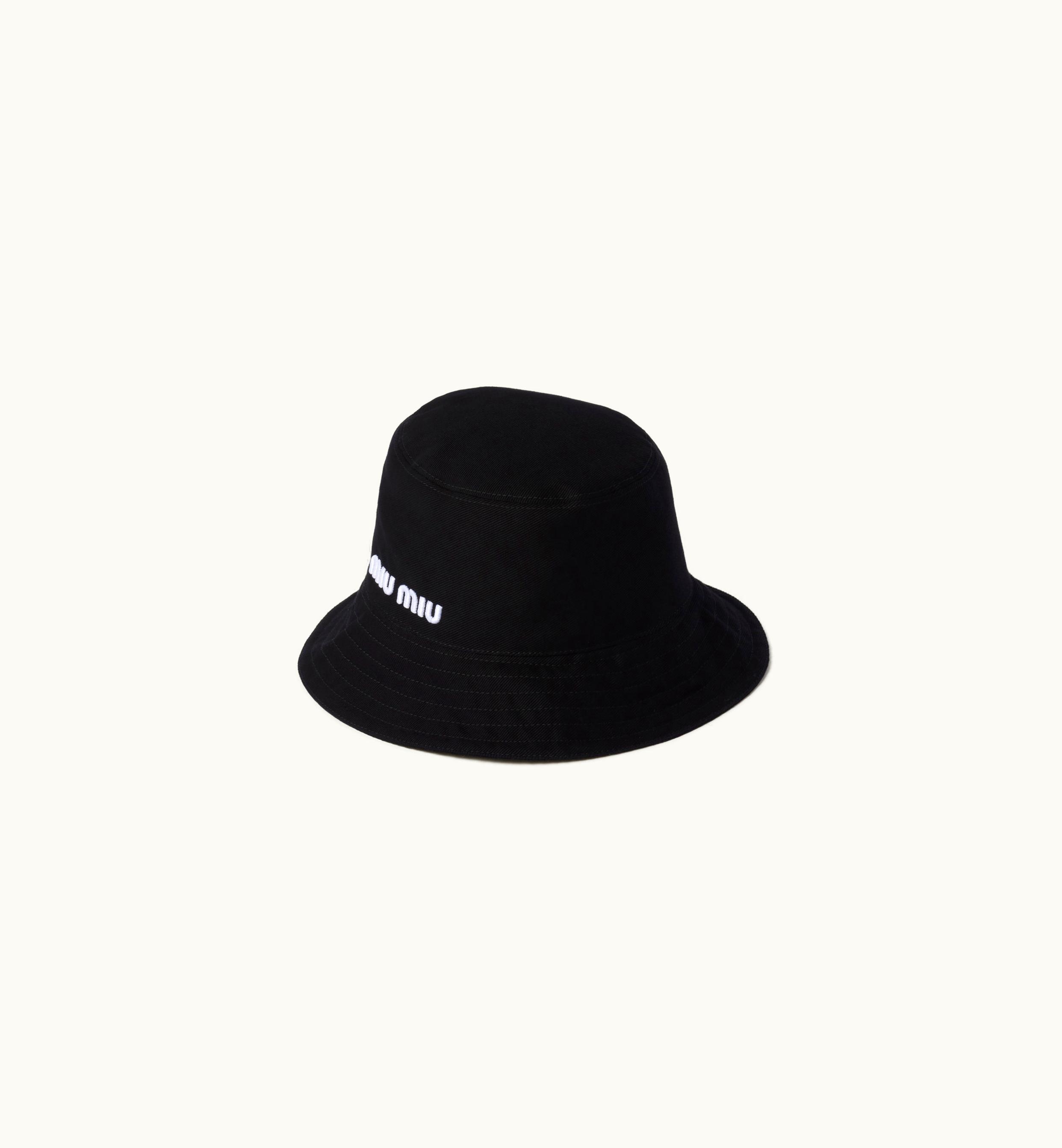 Miu Miu Miu Miu Drill Bucket Hat Black / White