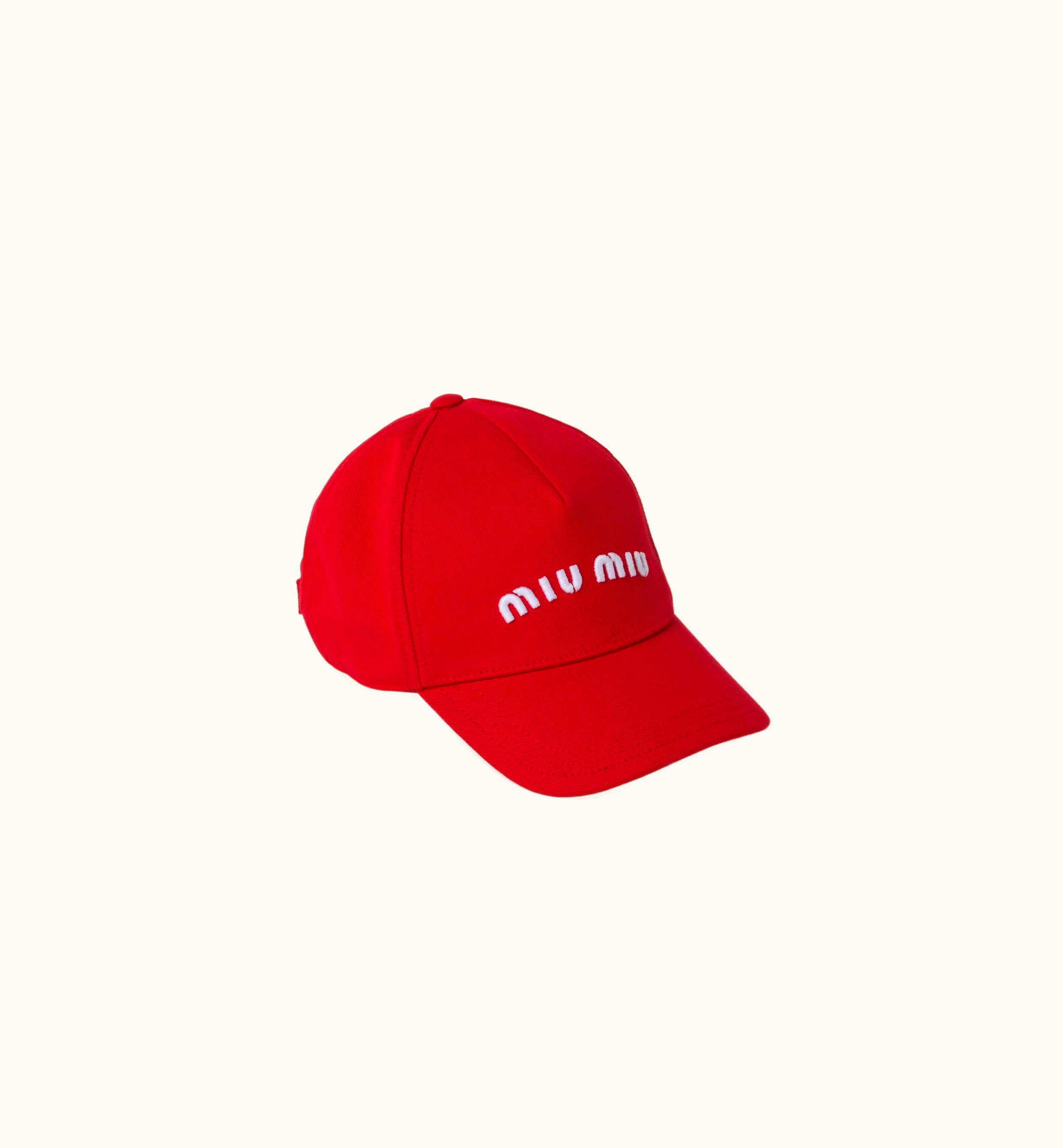 Miu Miu Miu Miu Drill Baseball Cap Red / White