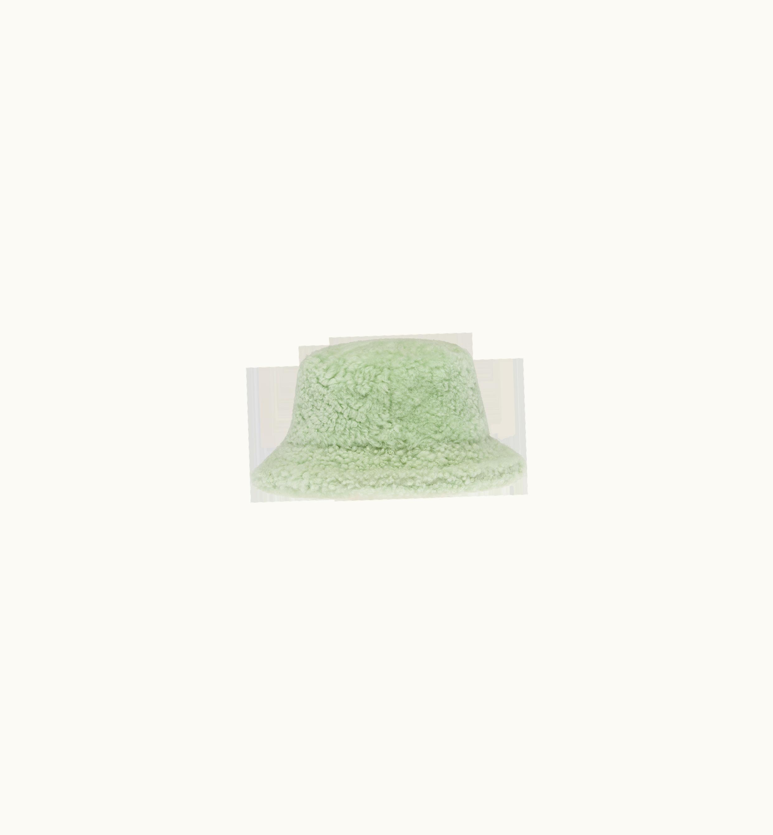Miu Miu Miu Miu Shearling Bucket Hat Aqua