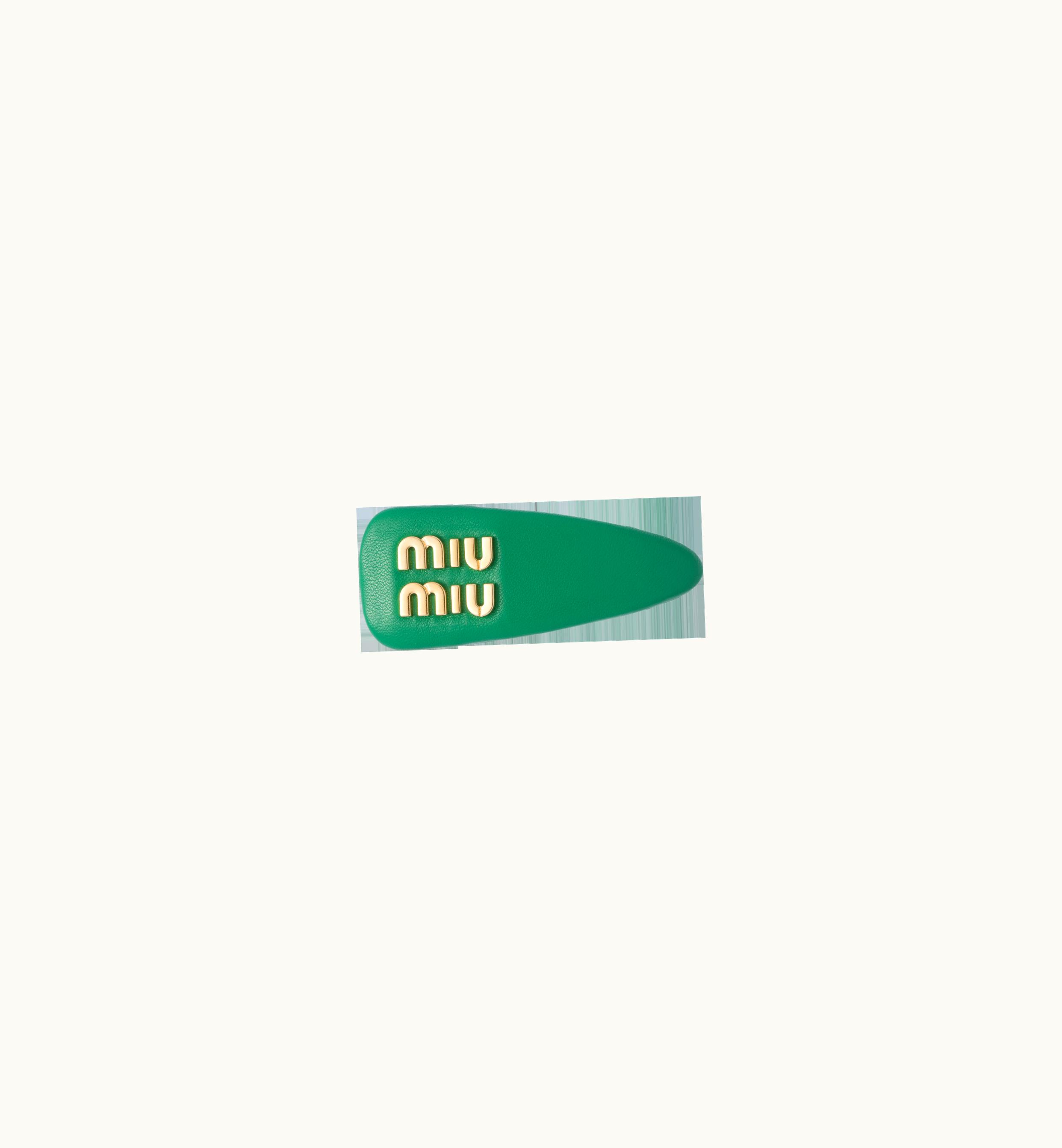 Miu Miu Miu Miu Nappa Leather Hair Clip Mango