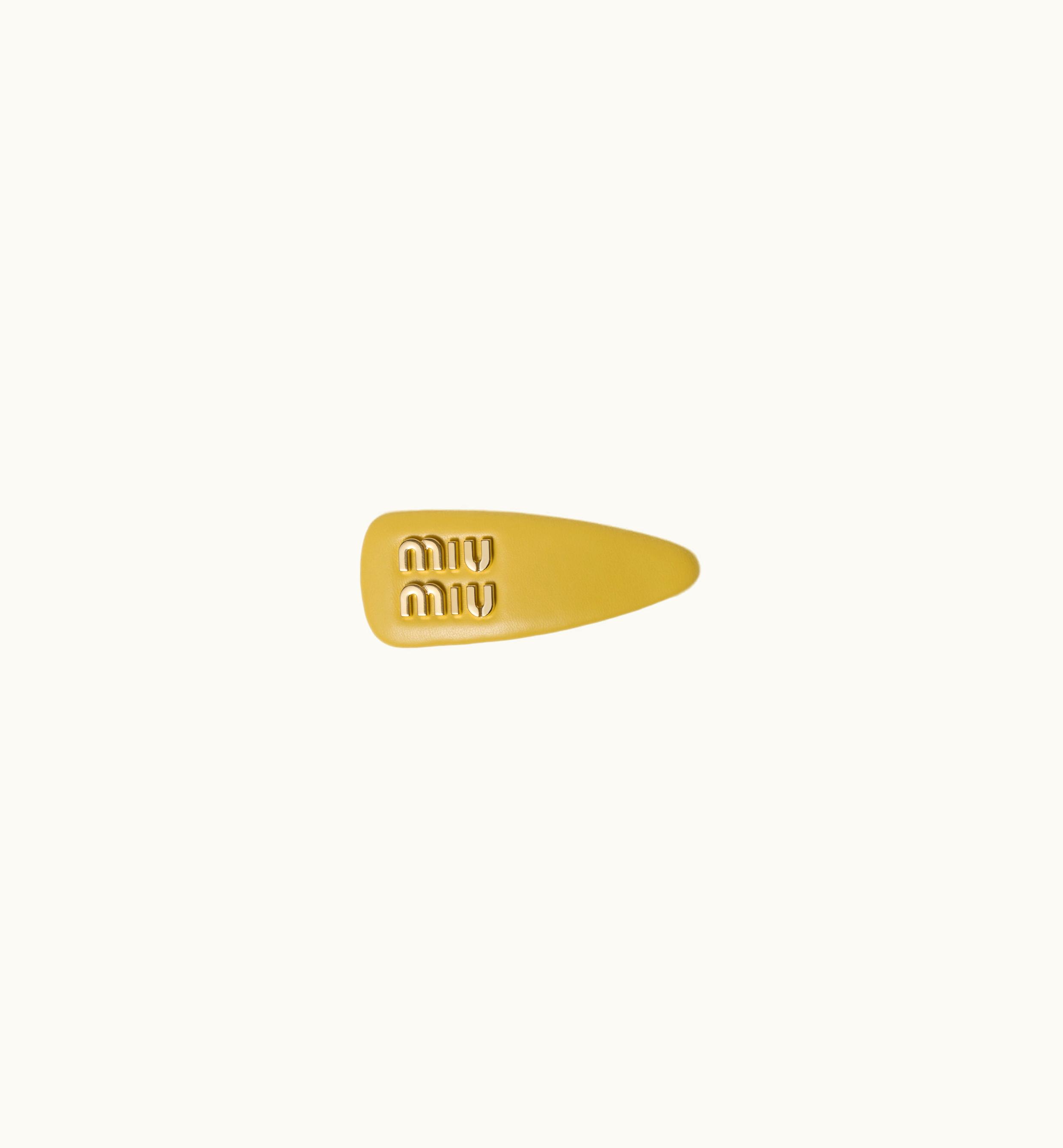 Miu Miu Miu Miu Nappa Leather Hair Clip Pineapple