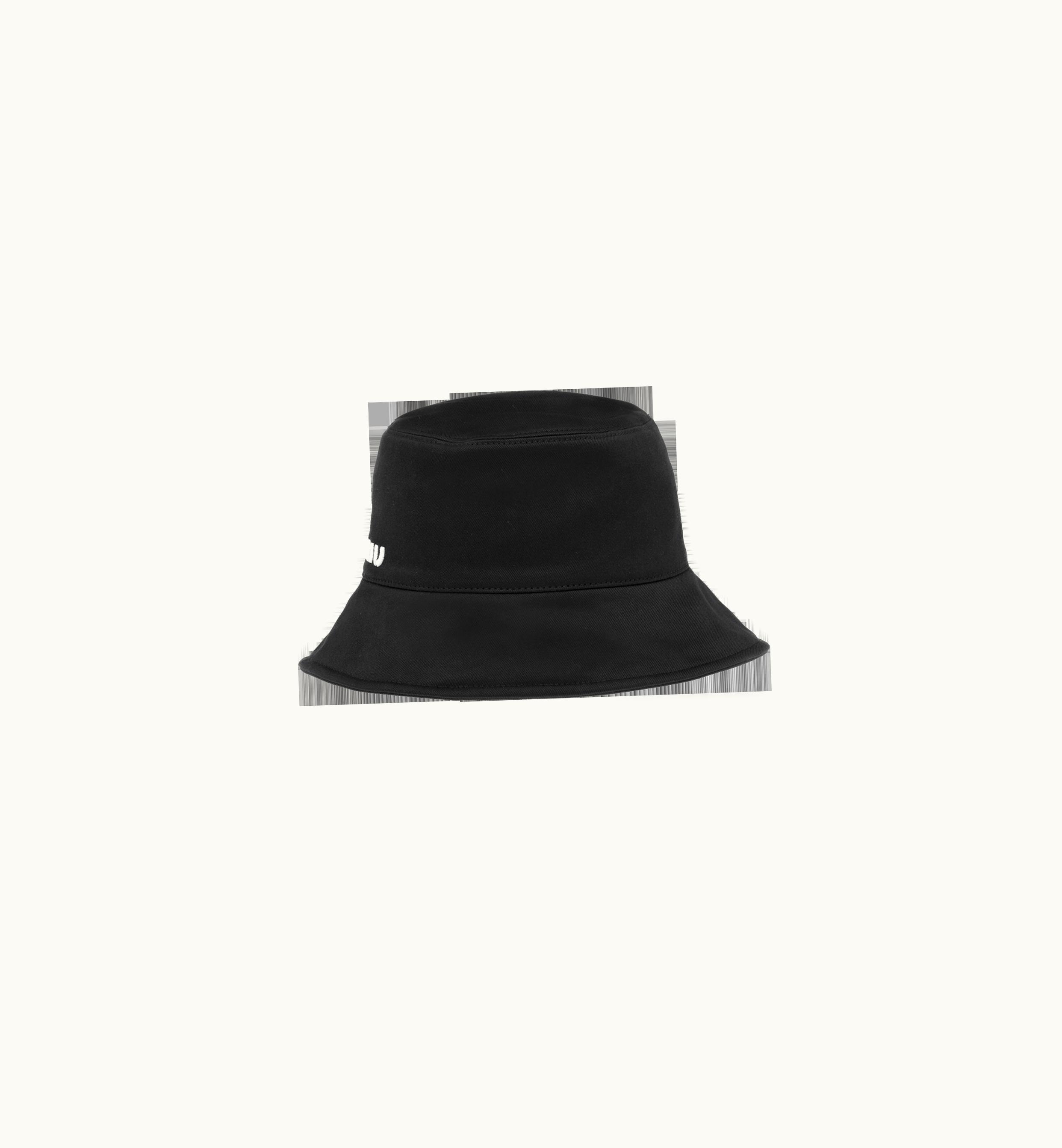 Miu Miu Miu Miu Cotton Bucket Hat Black / White