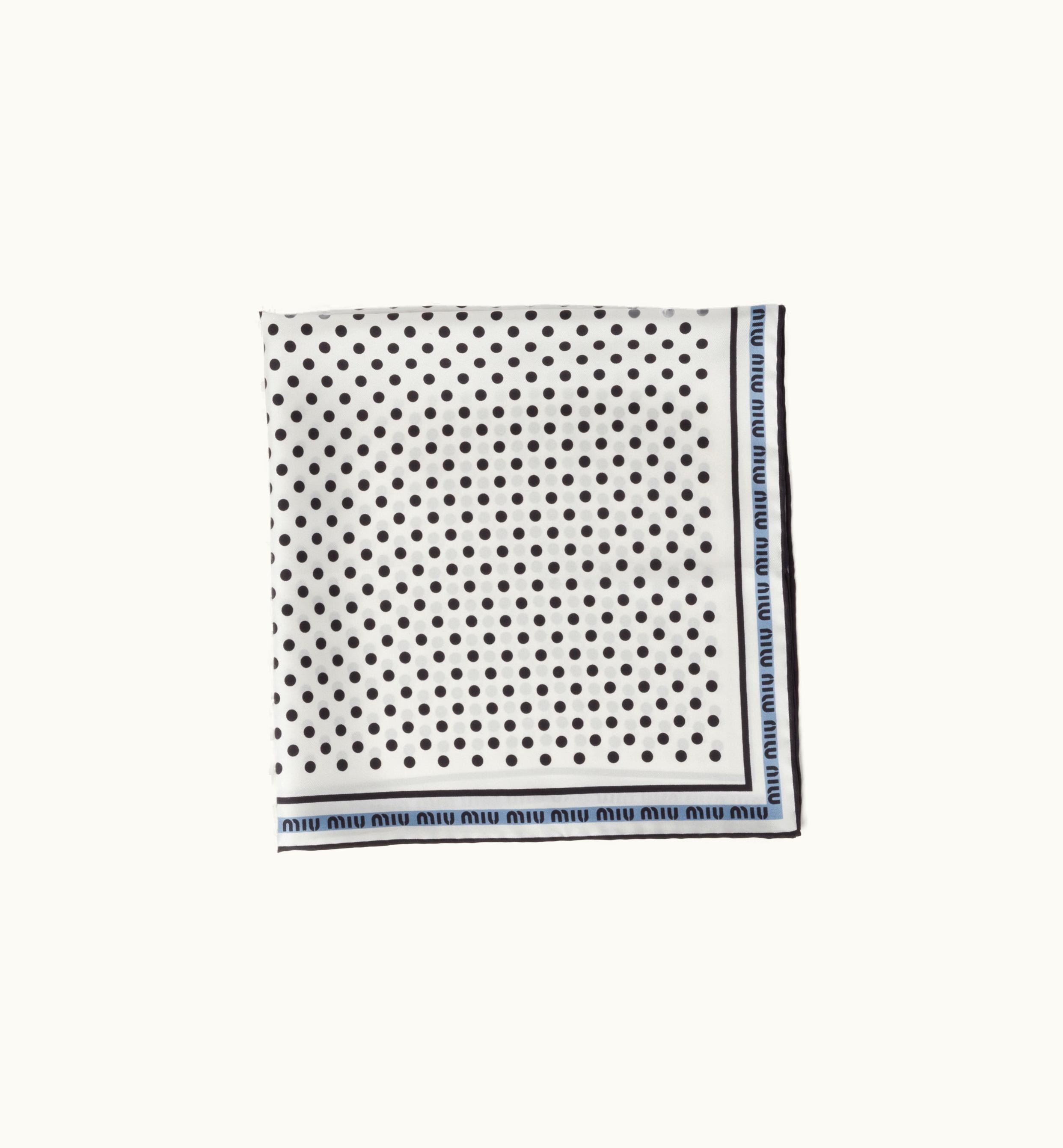 Miu Miu Miu Miu Printed Twill Scarf Chalk White / Black