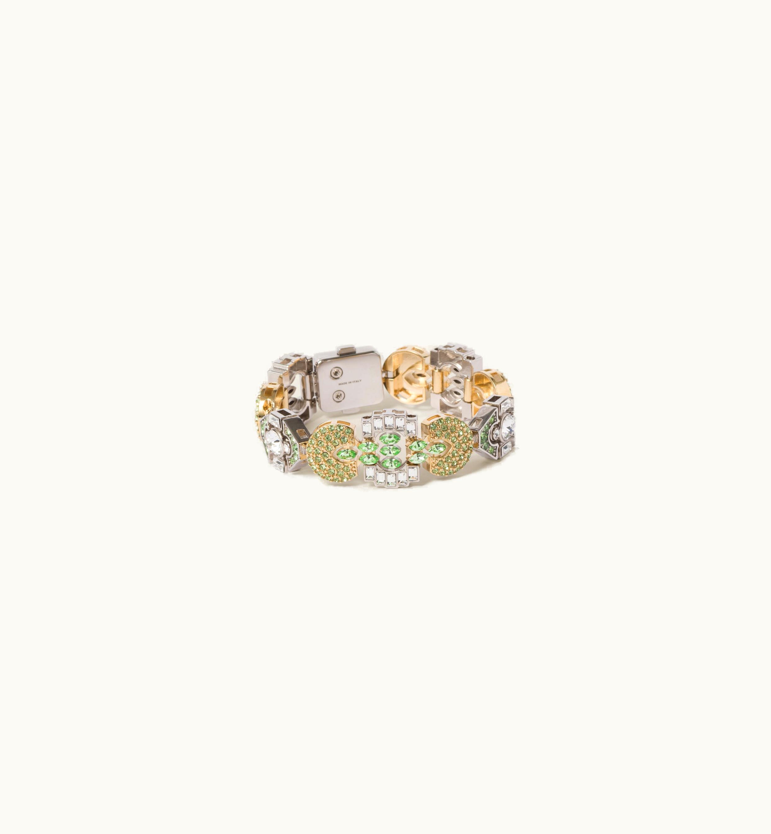 Miu Miu Miu Miu Metal Bracelet With Crystals Peridot