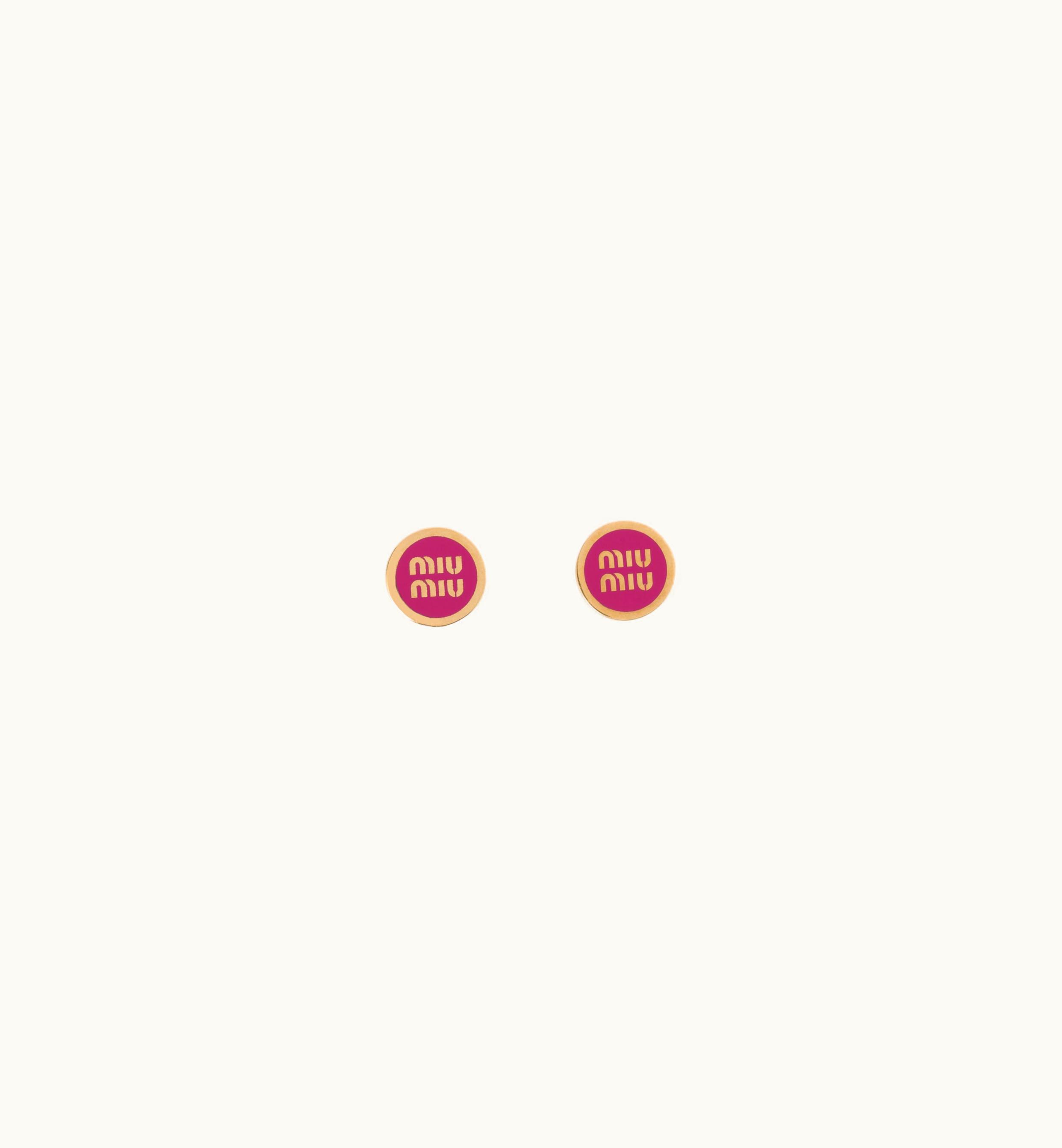 Miu Miu Miu Miu Enameled Metal Earrings Fuchsia