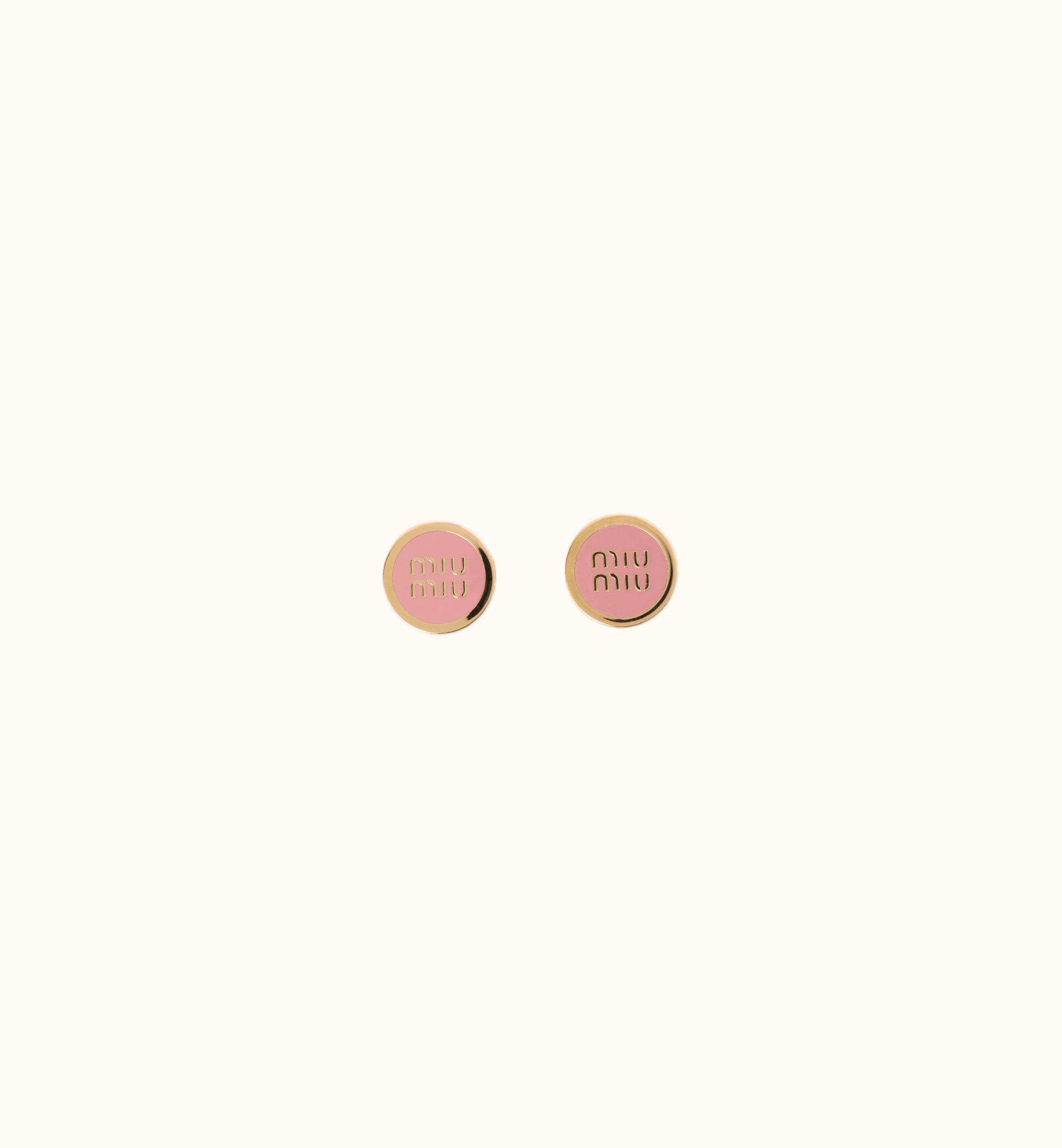 Miu Miu Miu Miu Enameled Metal Earrings Orchid Pink