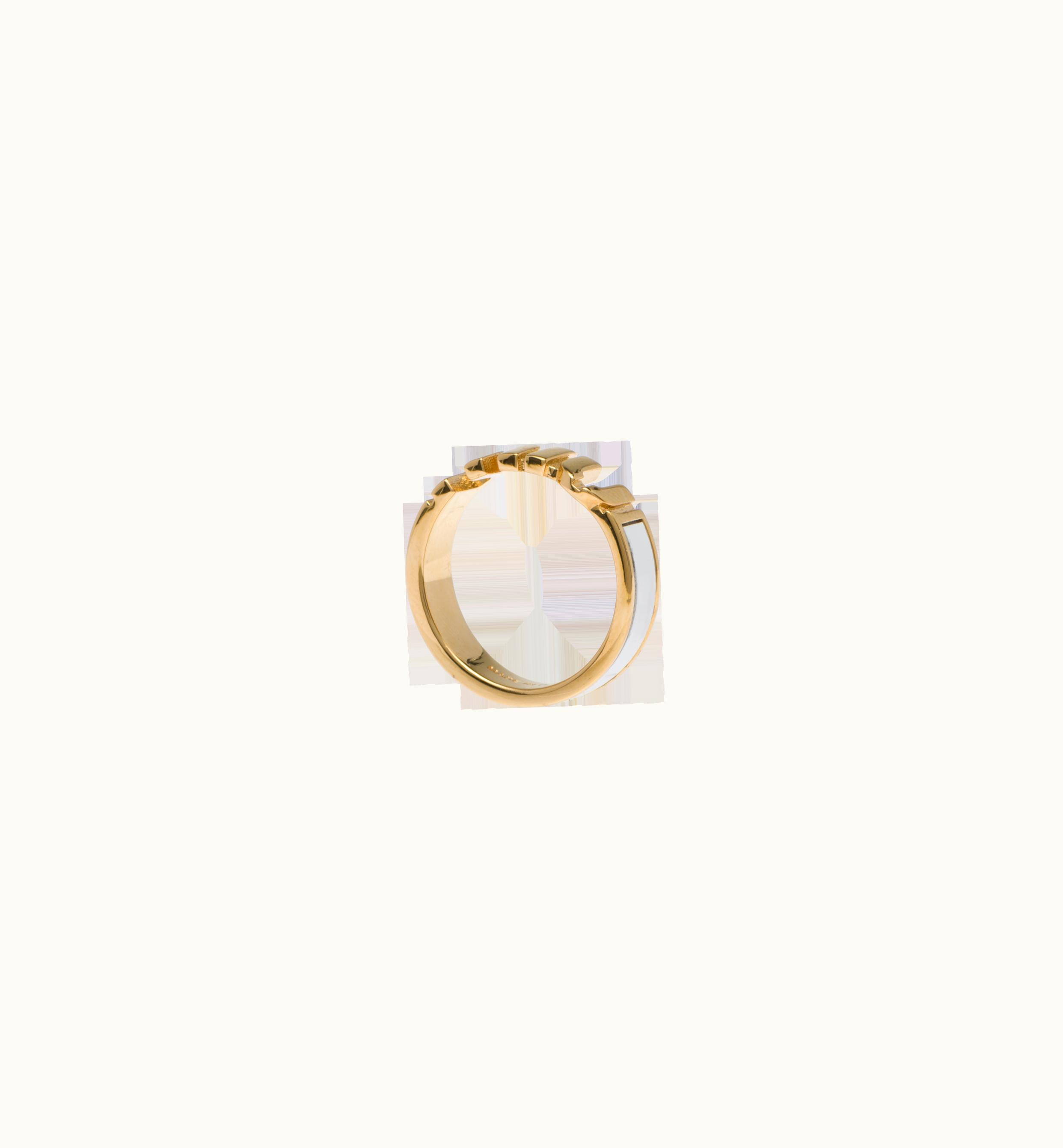 Miu Miu Lettering Logo Metal Ring White