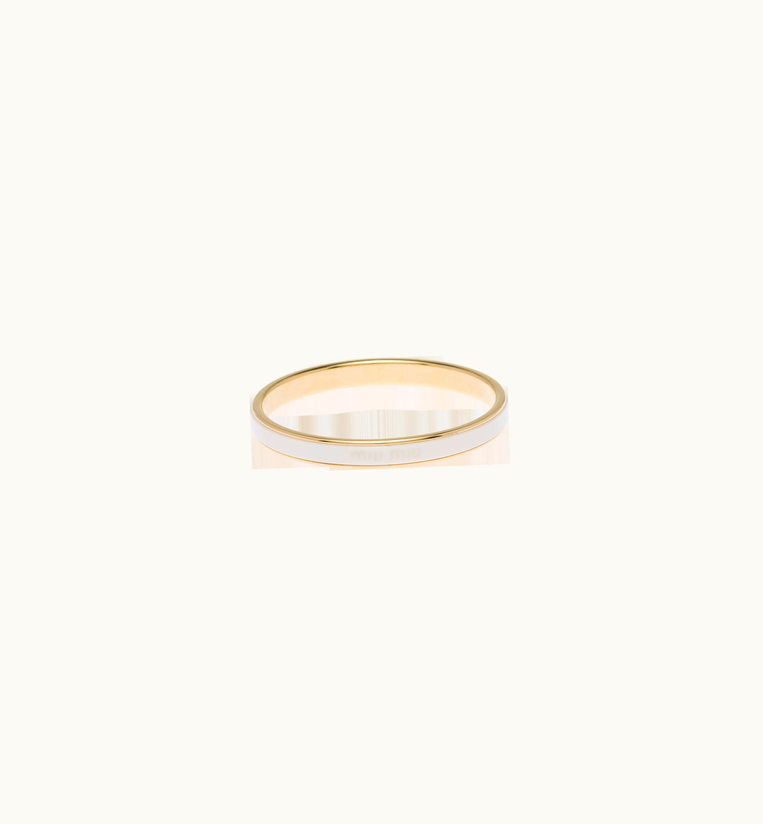Miu Miu Miu Miu Enameled Metal Bangle Bracelet White