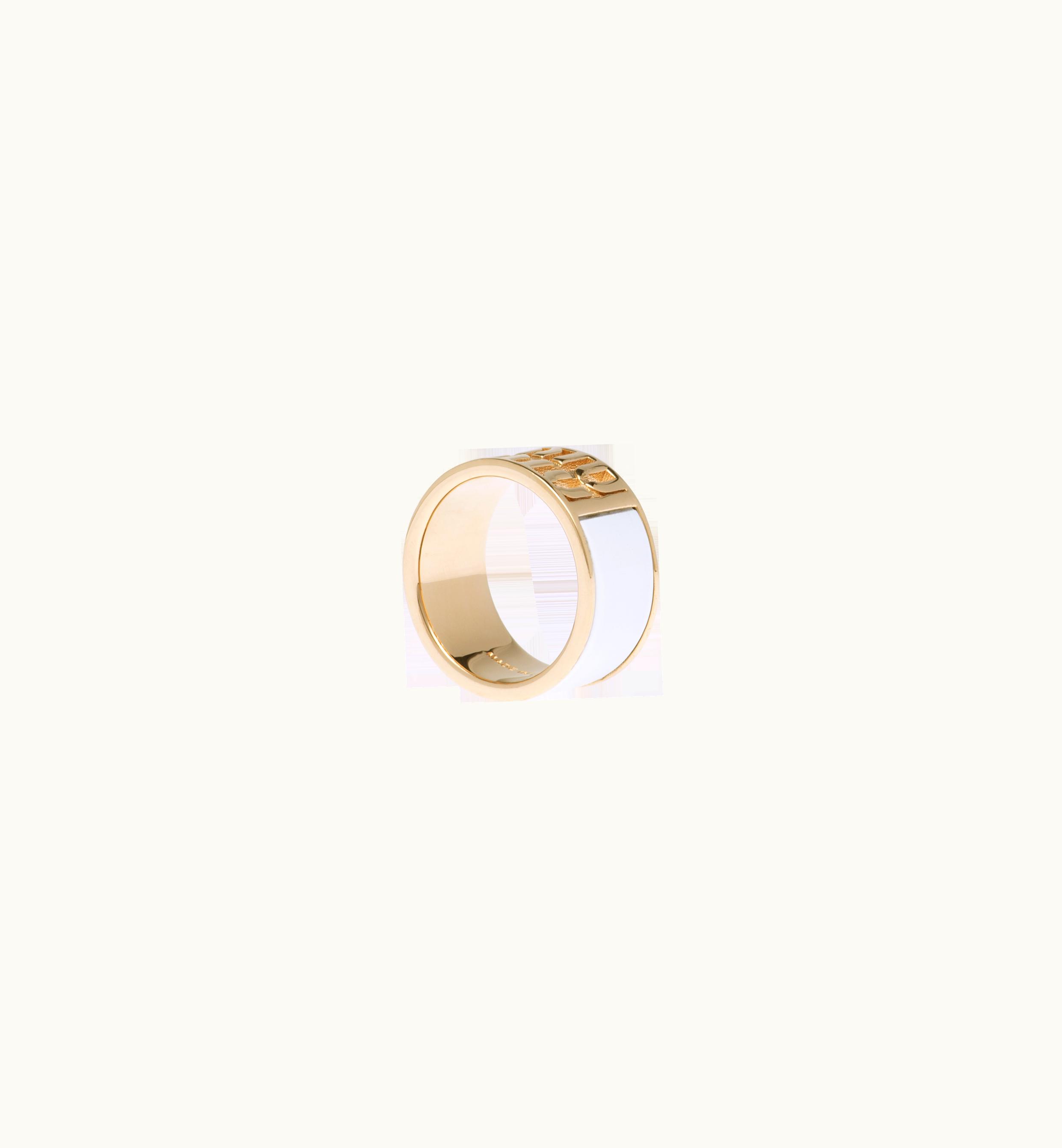 Miu Miu Miu Miu Enameled Metal Ring White - Model 5JA118_2F6T_F0009