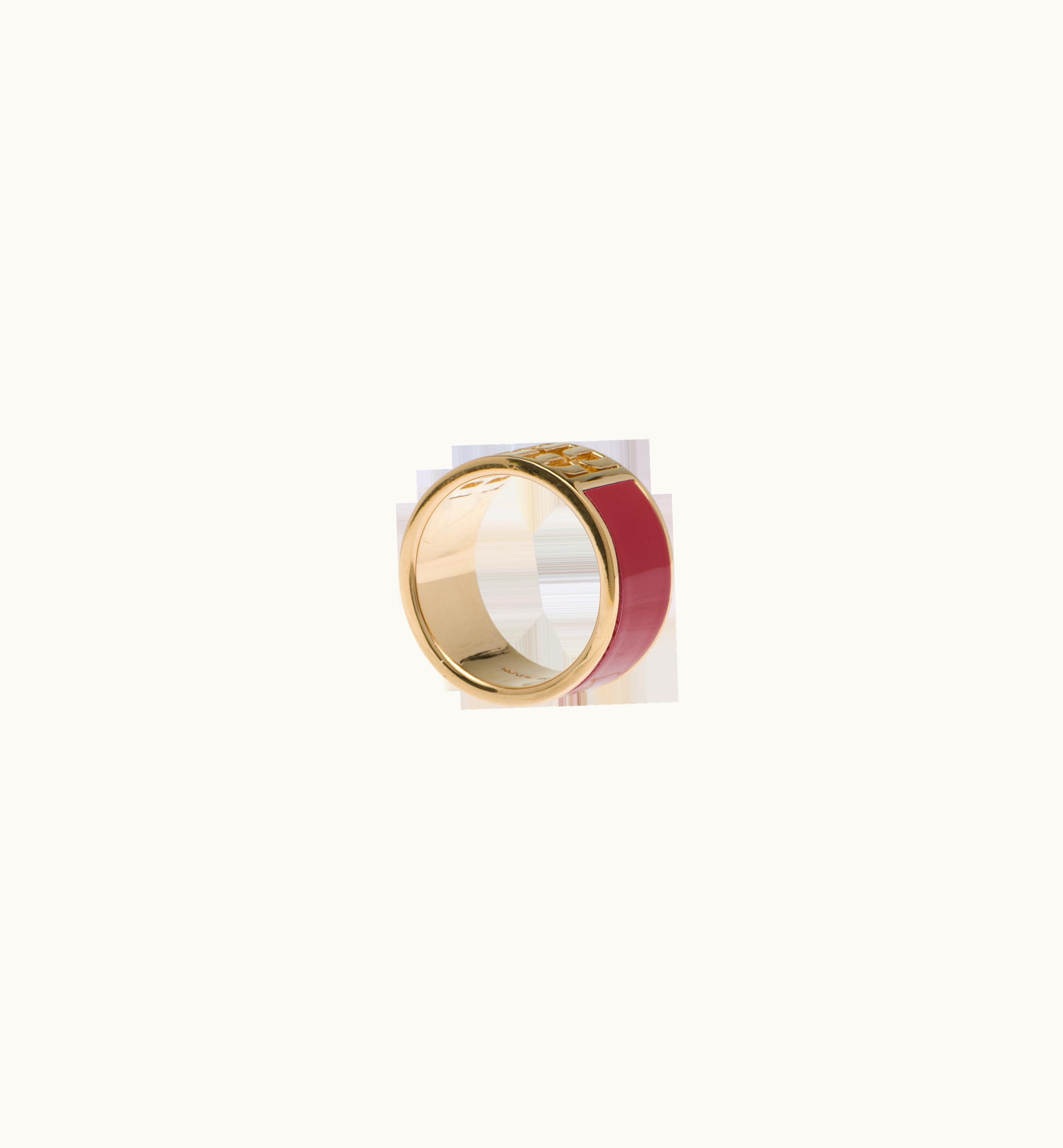 Miu Miu Enameled Metal Ring Red