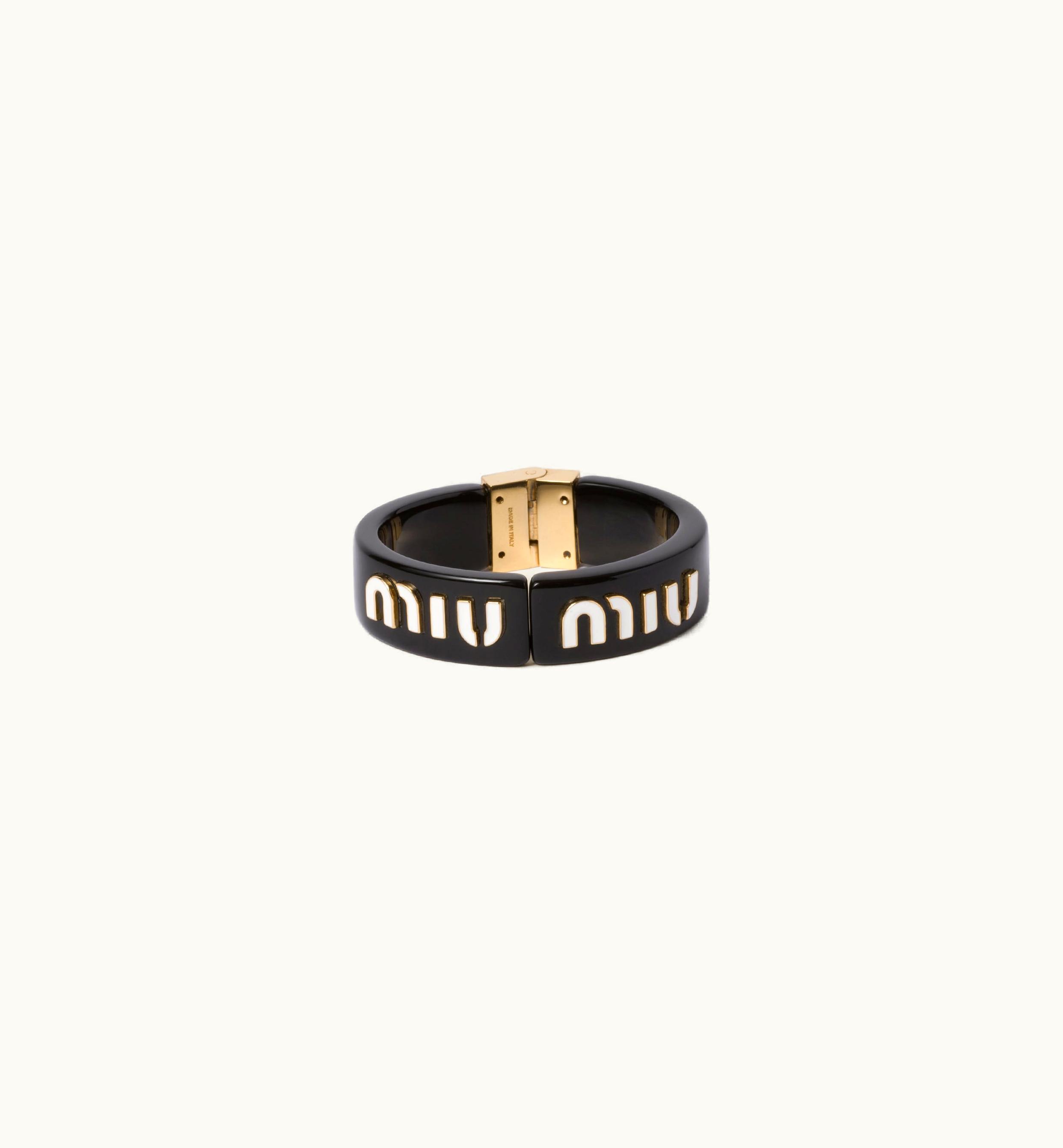Miu Miu Plexiglas And Metal Bracelet Black / White