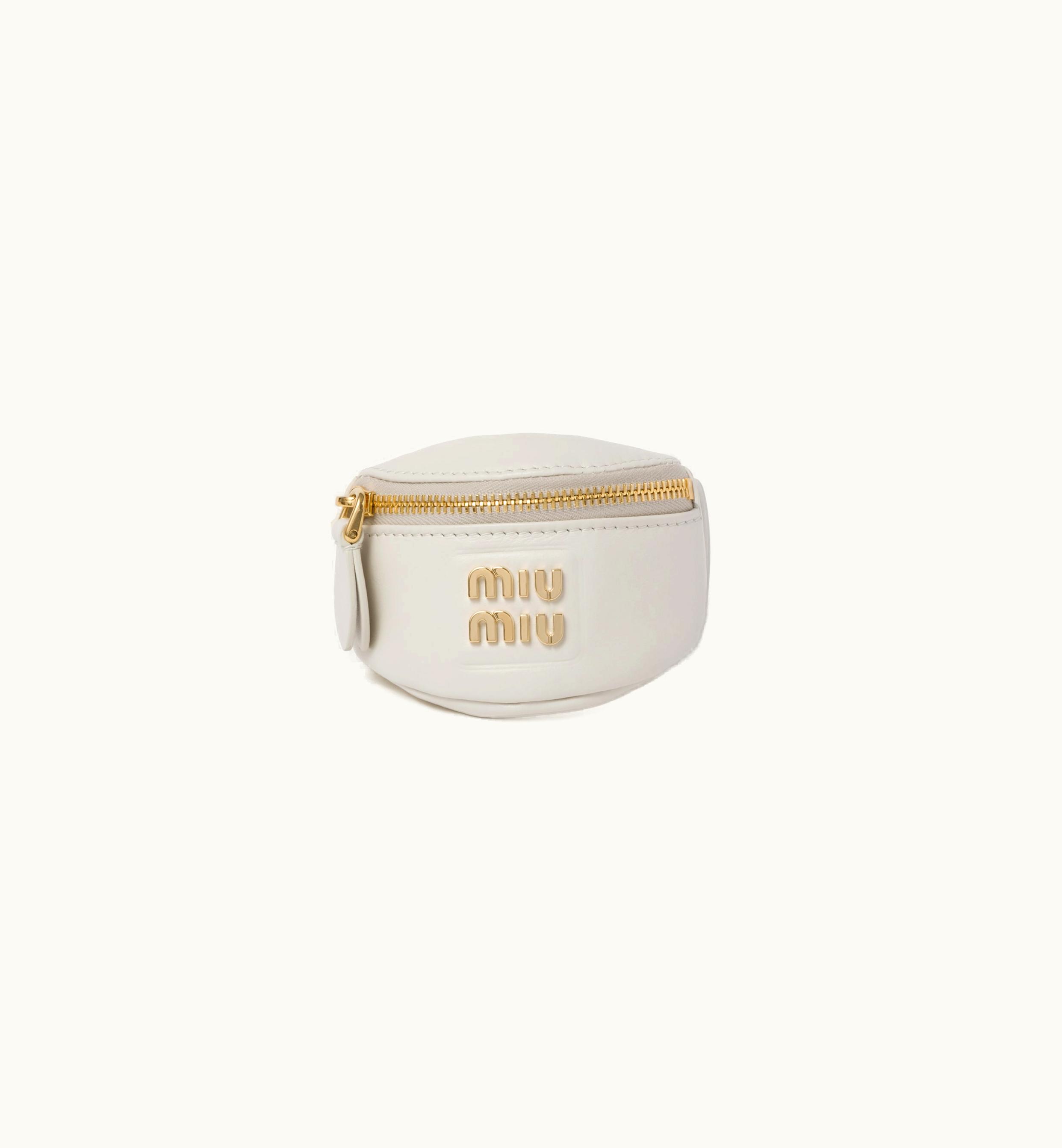 Miu Miu Bracelet With Leather mini-pouch Chalk White