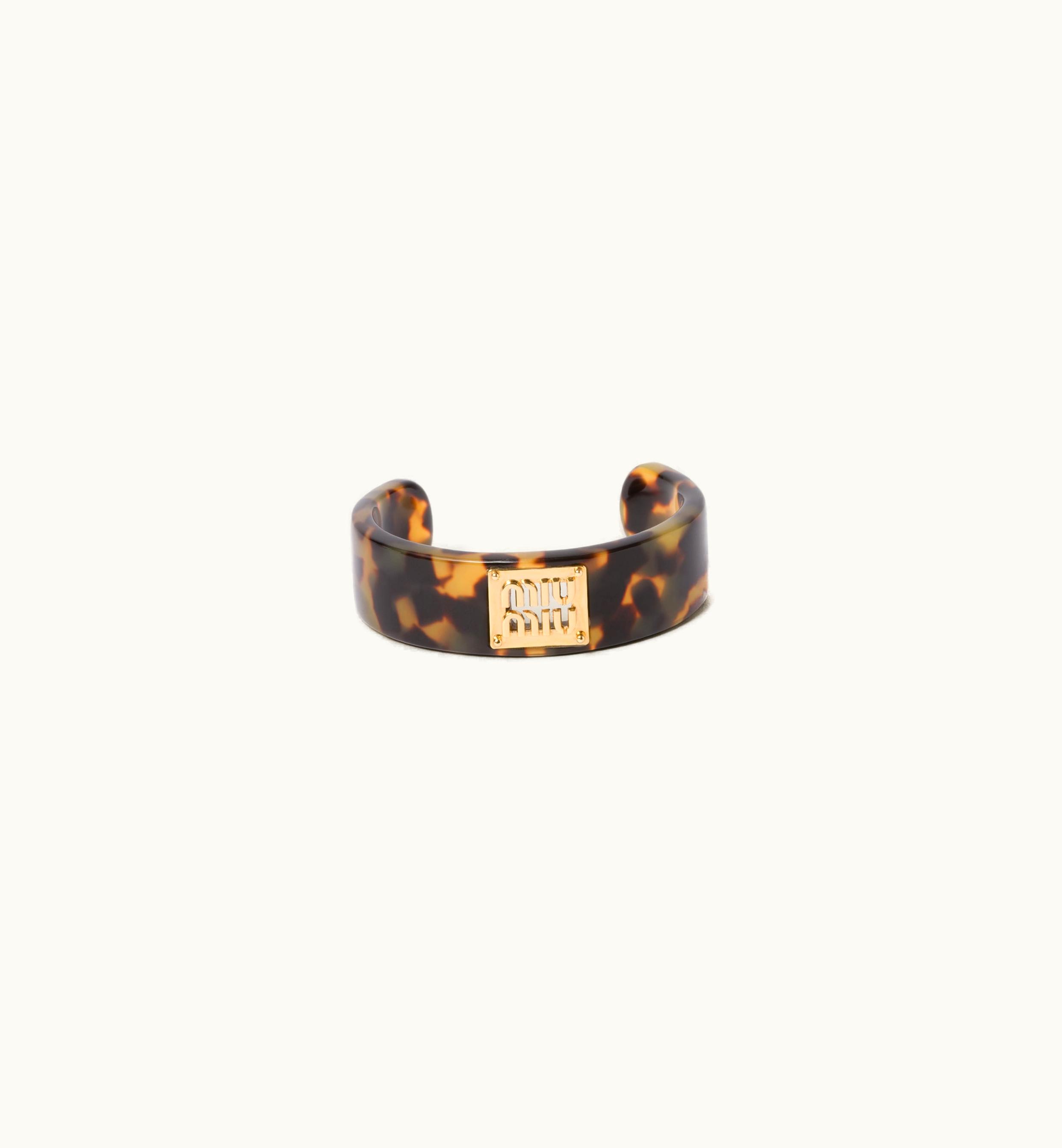 Miu Miu Plexiglass And Metal Bracelet Tartaruga / Oro
