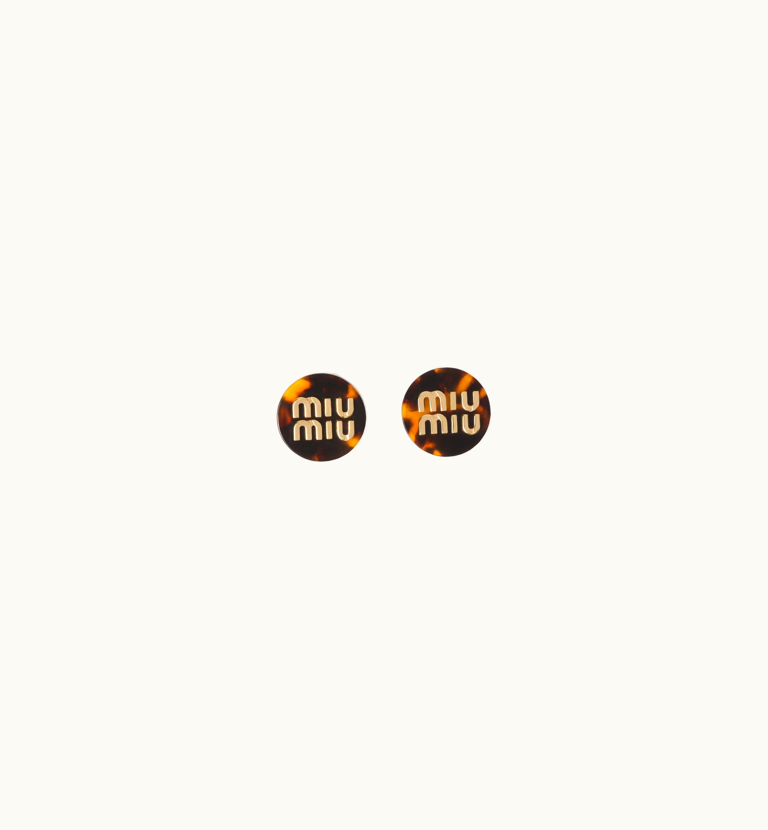 Miu Miu Miu Miu Plexiglas Earrings Dark Tortoiseshell