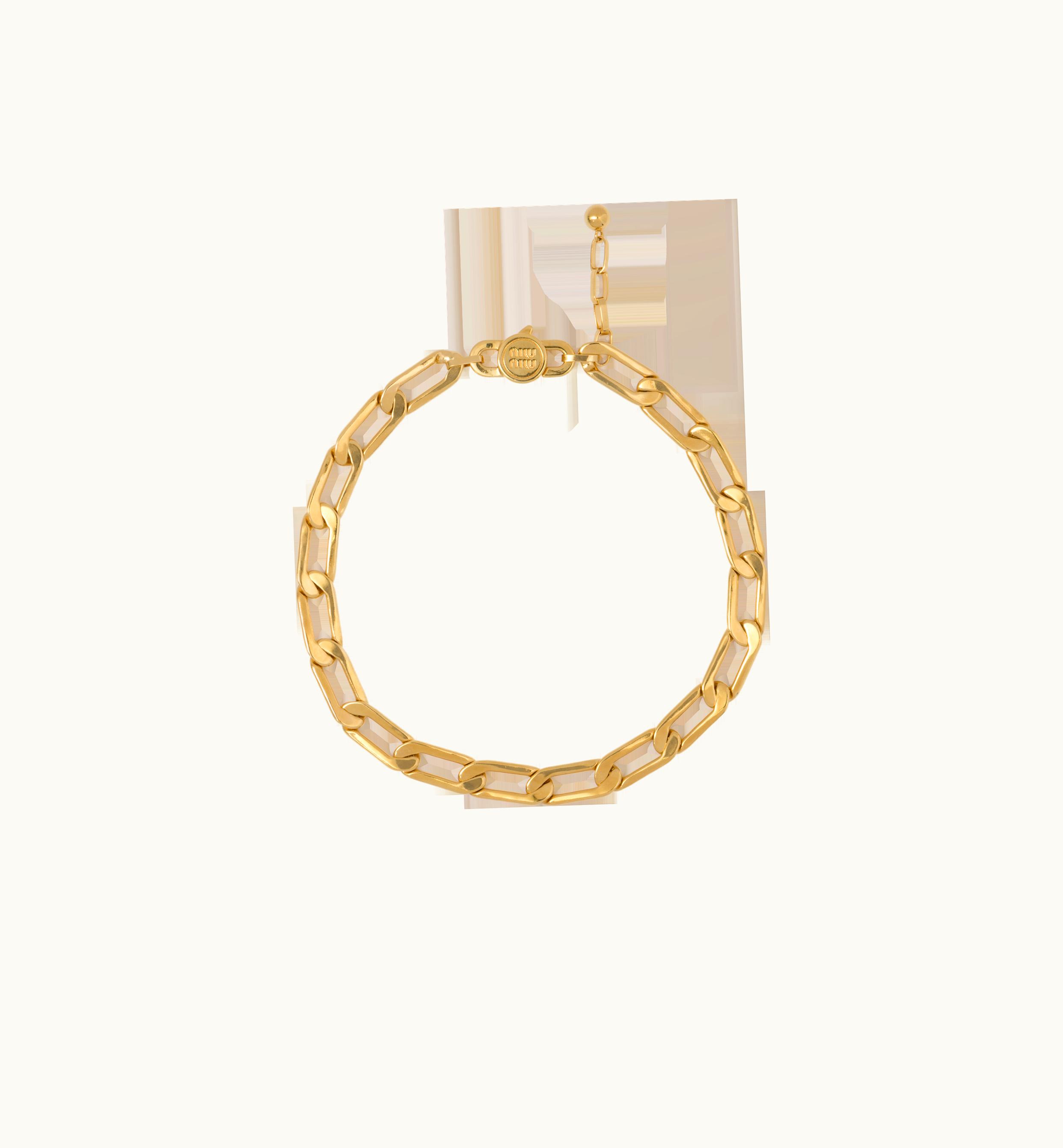 Miu Miu Miu Miu Metal Chain Necklace Gold