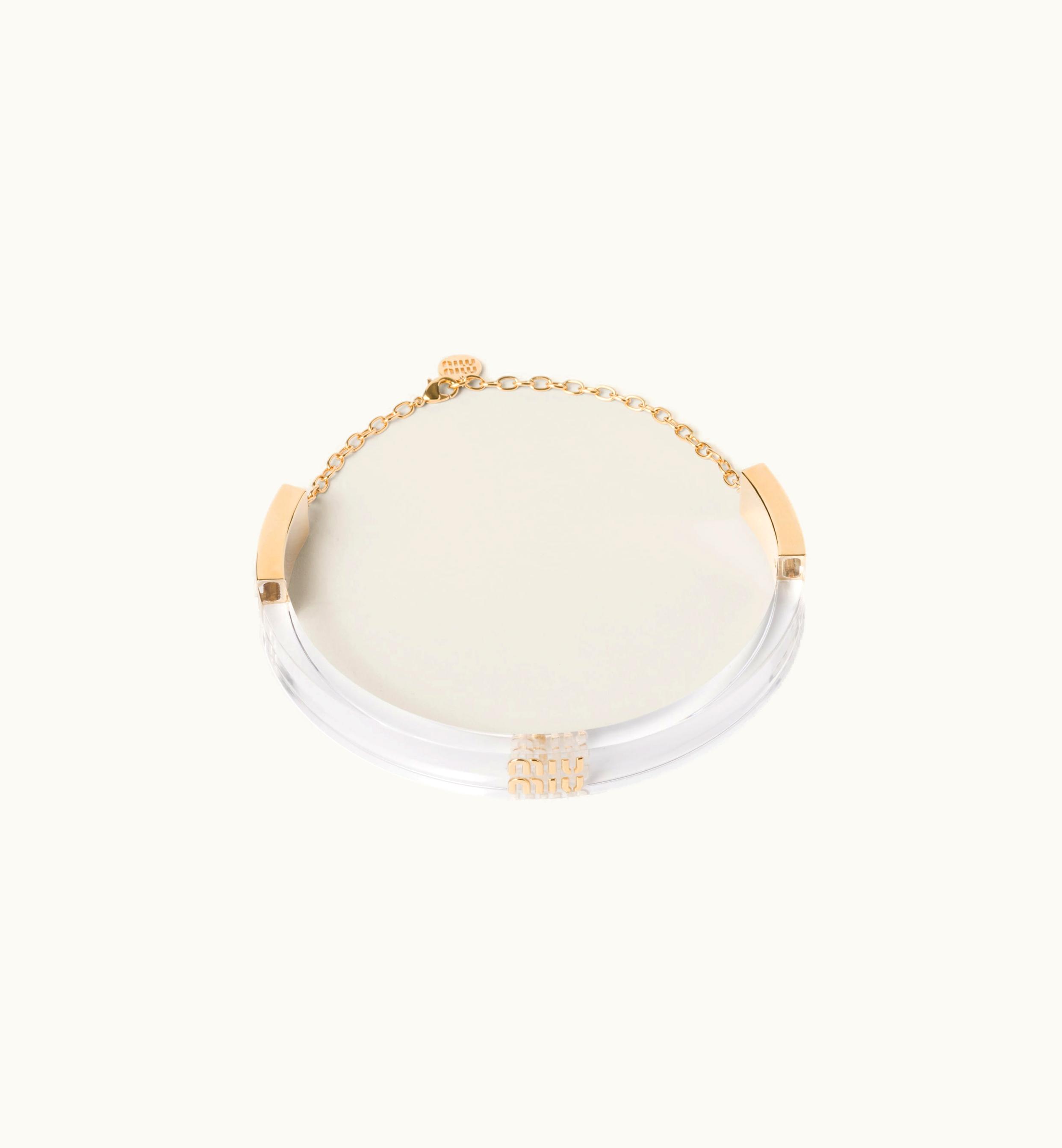 Miu Miu Miu Miu Plexiglas And Metal Choker Gold / Transparent