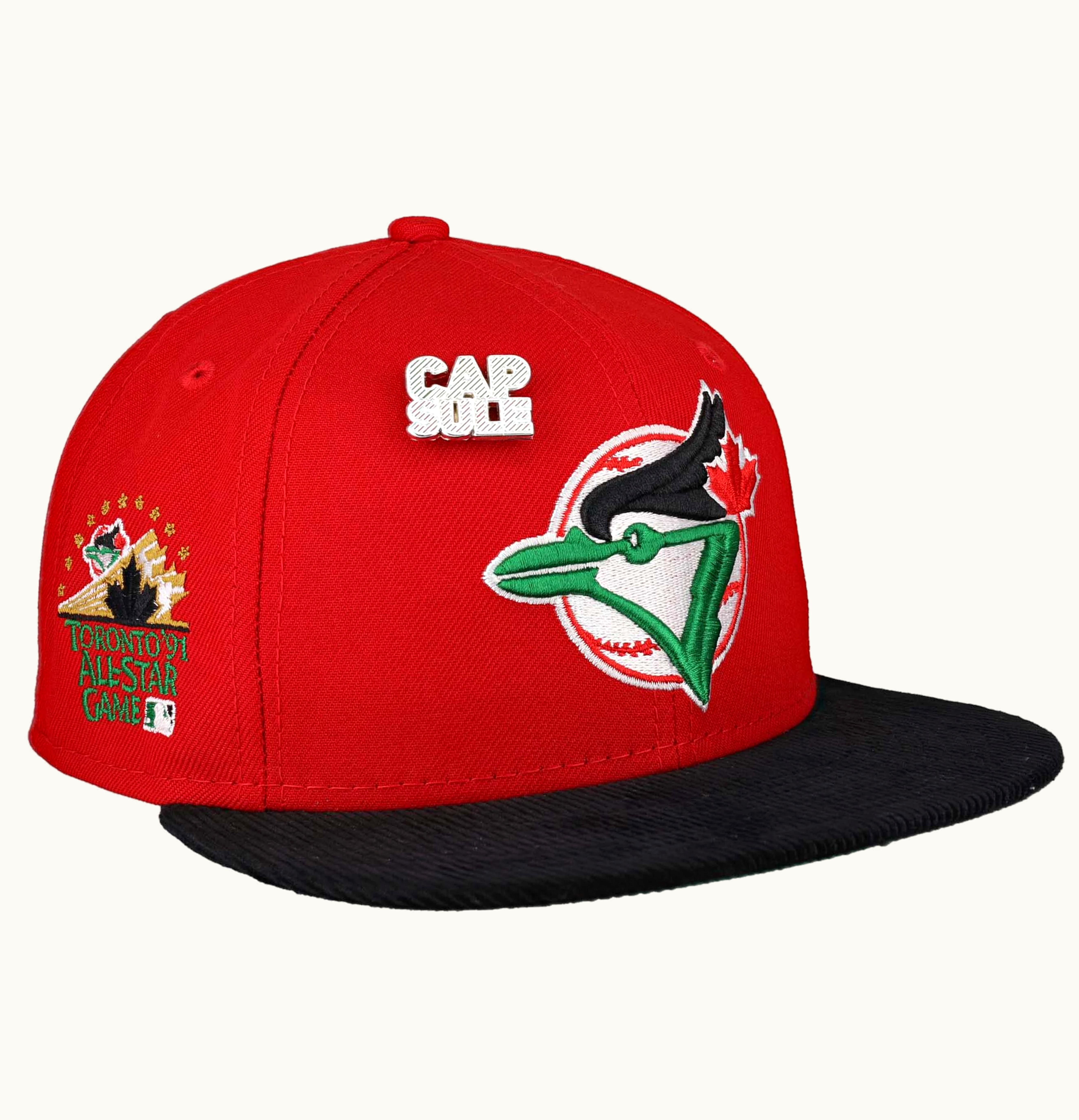 New Era New Era Toronto Blue Jays Capsule Christmas Corduroy 1991 All Star Game 59Fifty Fitted Hat Red Green