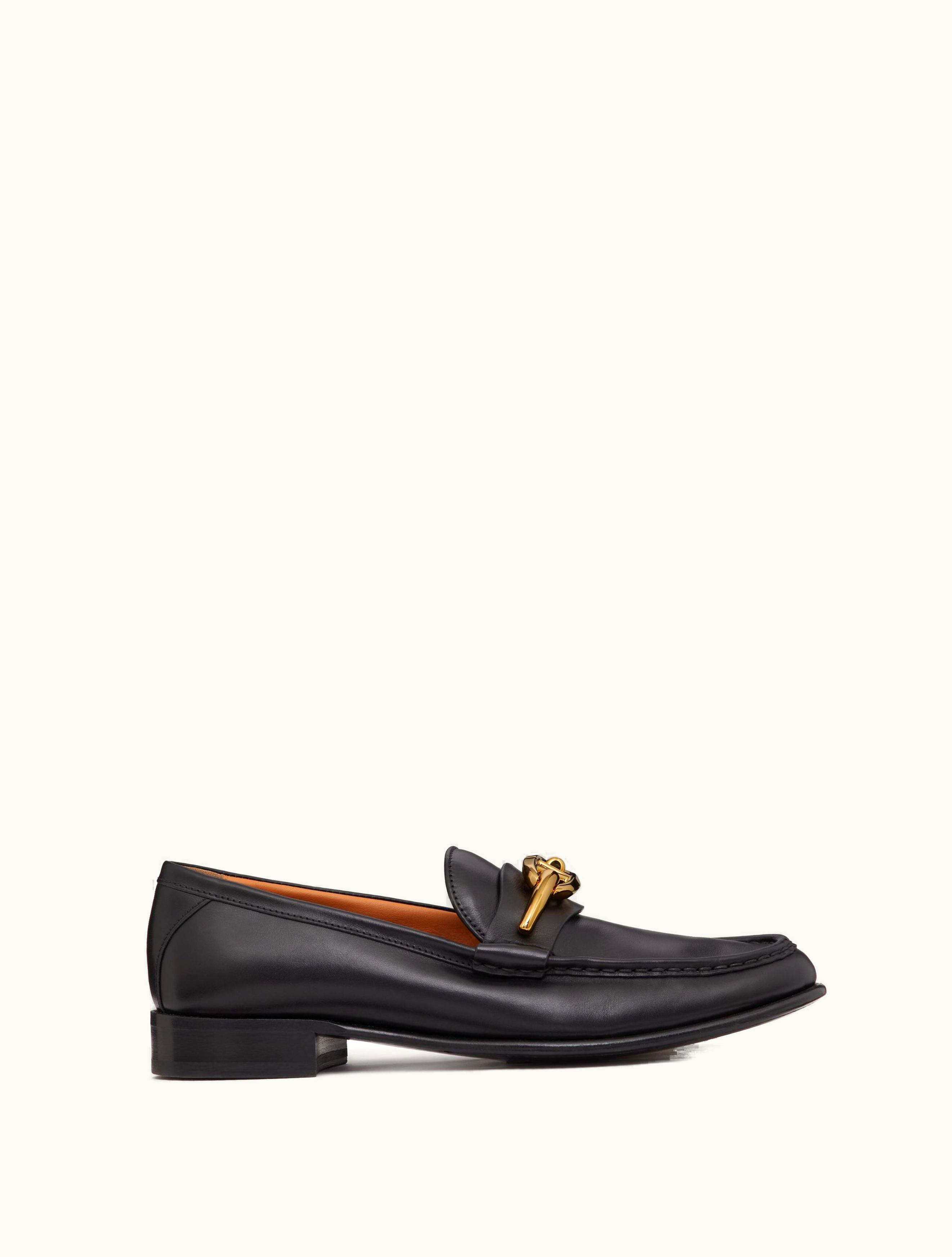 Valentino Valentino Vlogo Signature Calfskin Loafer For Woman In Black