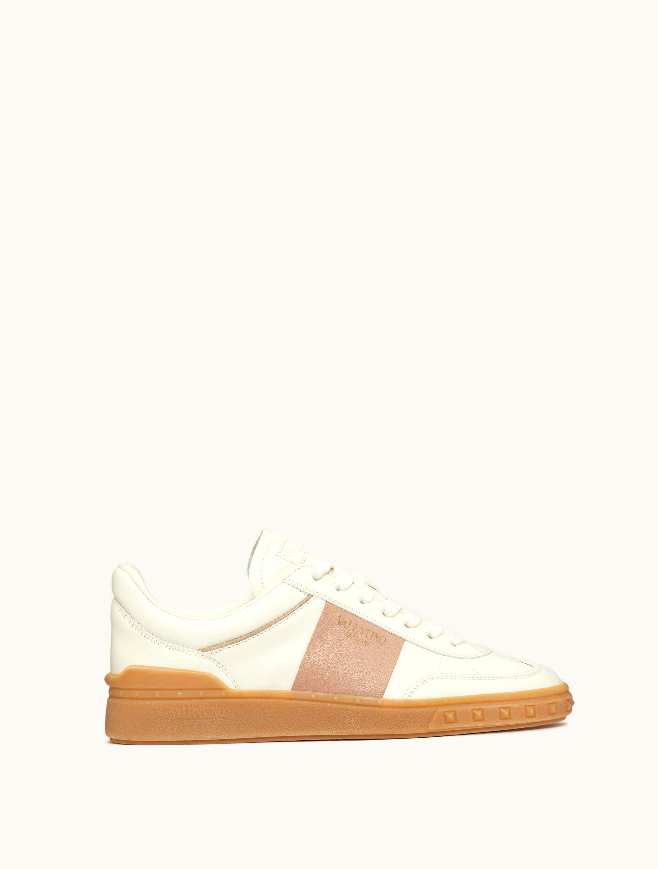 Valentino Valentino Upvillage Trainer In Calfskin Leather For Woman In Rose Cannelle