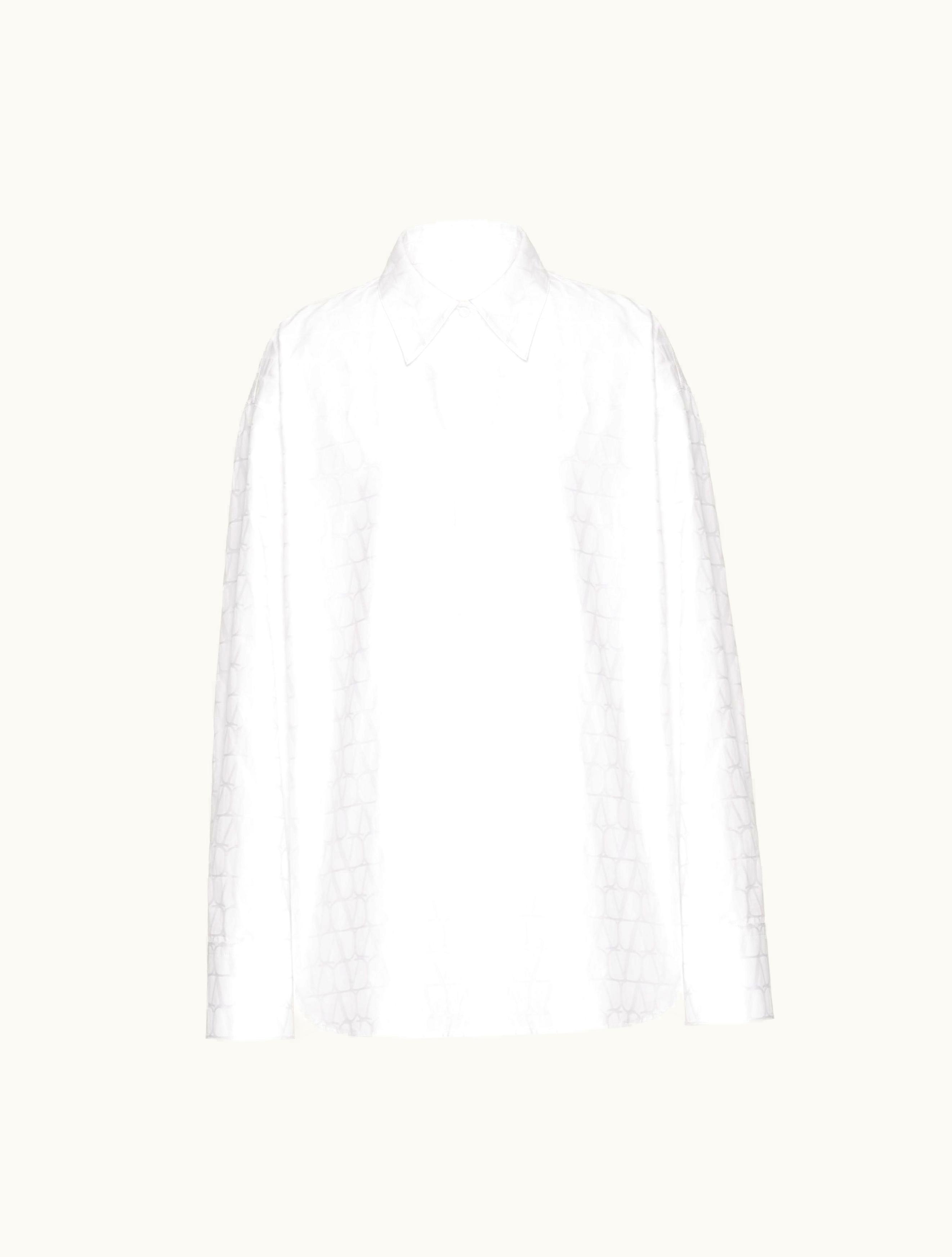 Valentino Valentino Toile Iconographe Cotton Popeline Jacquard Blouse For Woman In White