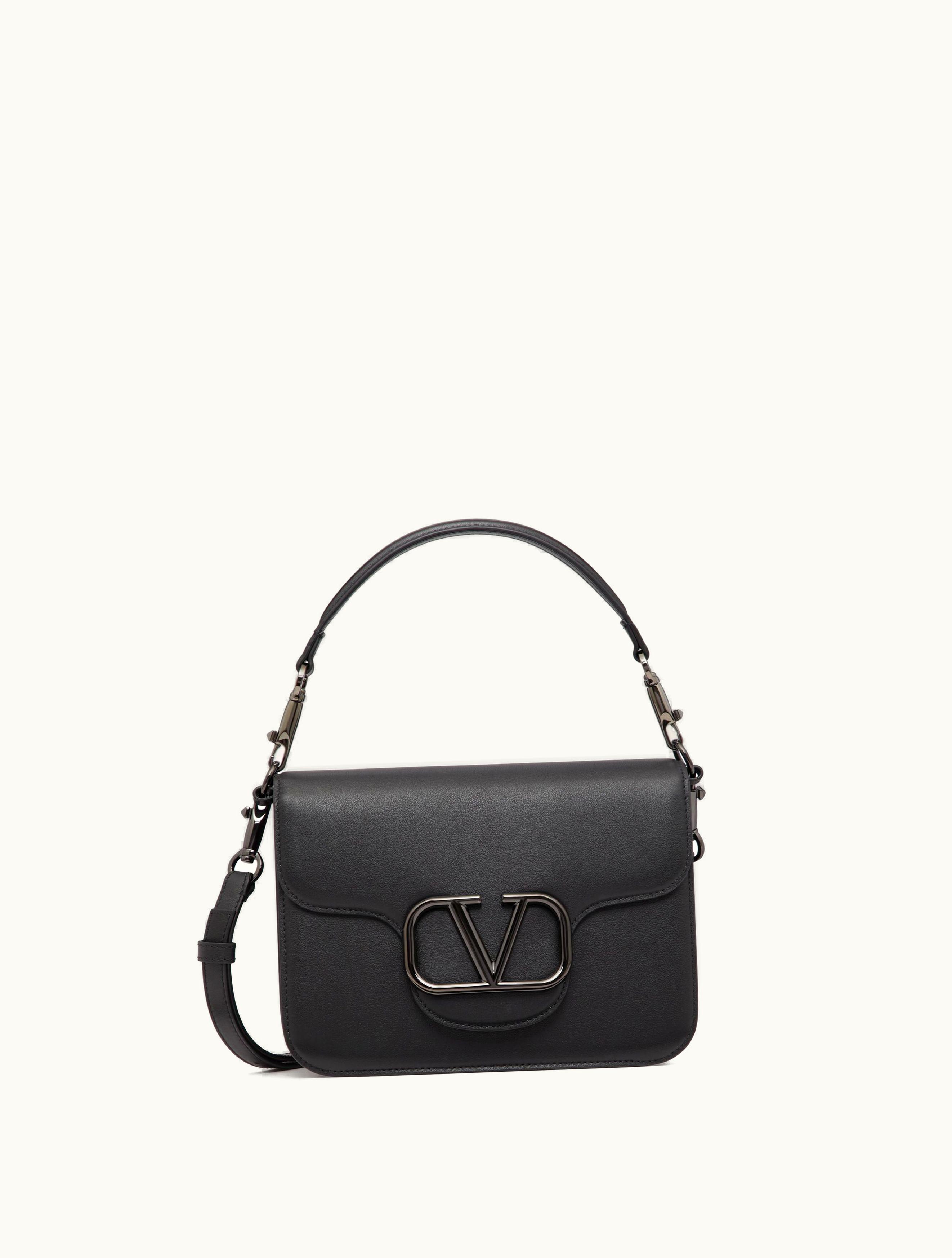 Valentino Valentino Locò Calfskin Shoulder Bag For Woman In Black