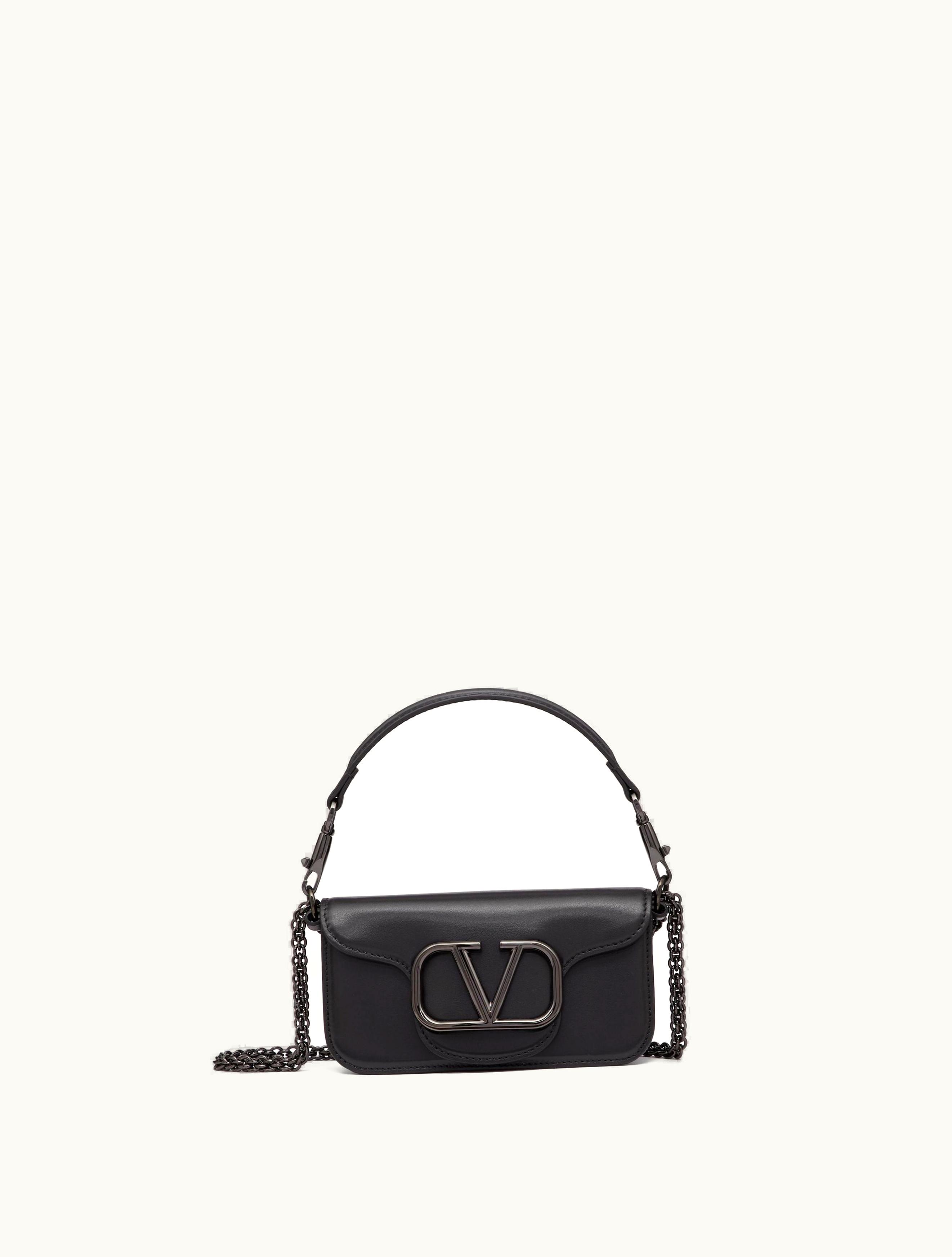 Valentino Valentino Locò Small Shoulder Bag In Calfskin For Woman In Black BLACK