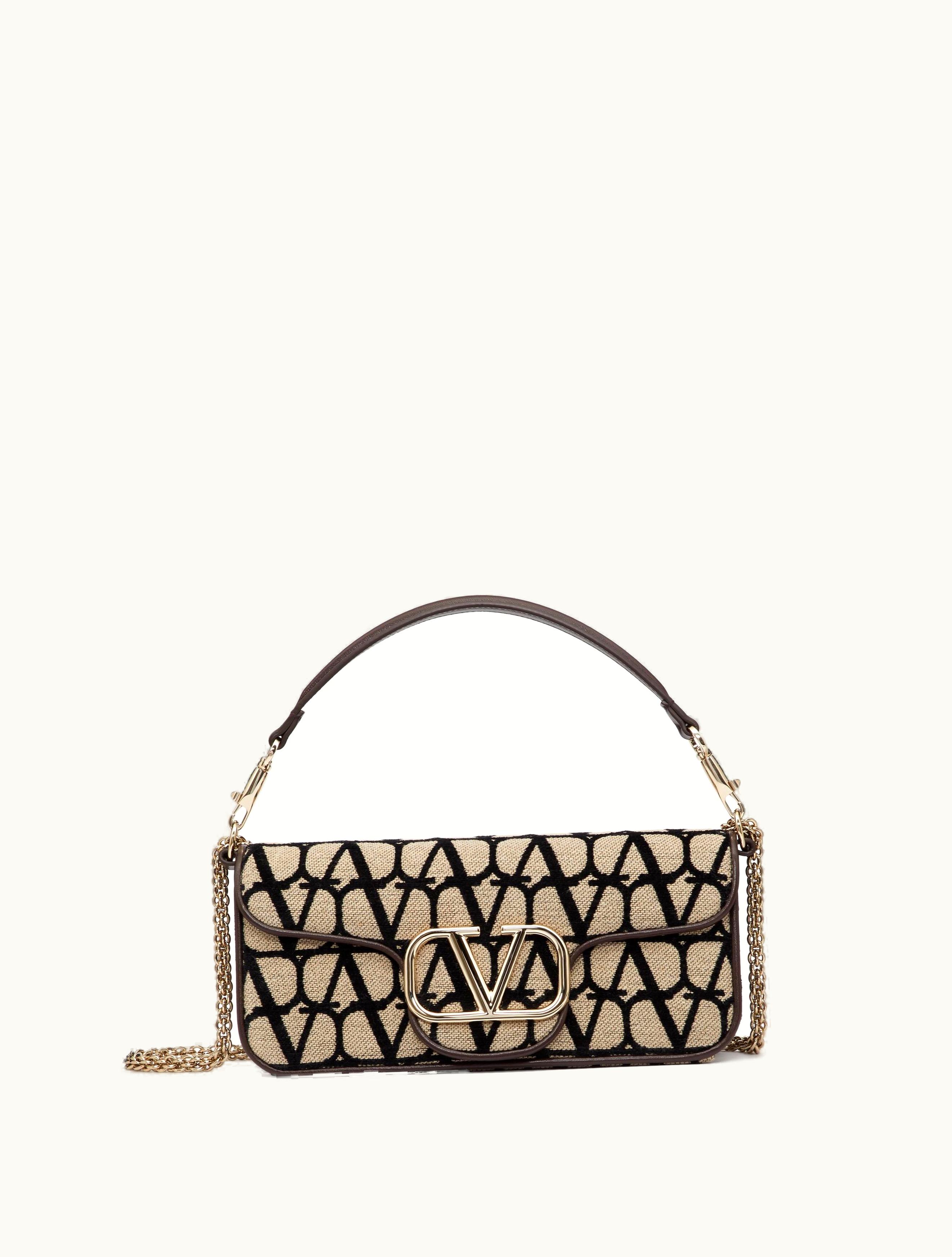Valentino Valentino Locò Toile Iconographe Shoulder Bag For Woman In Beige / Black