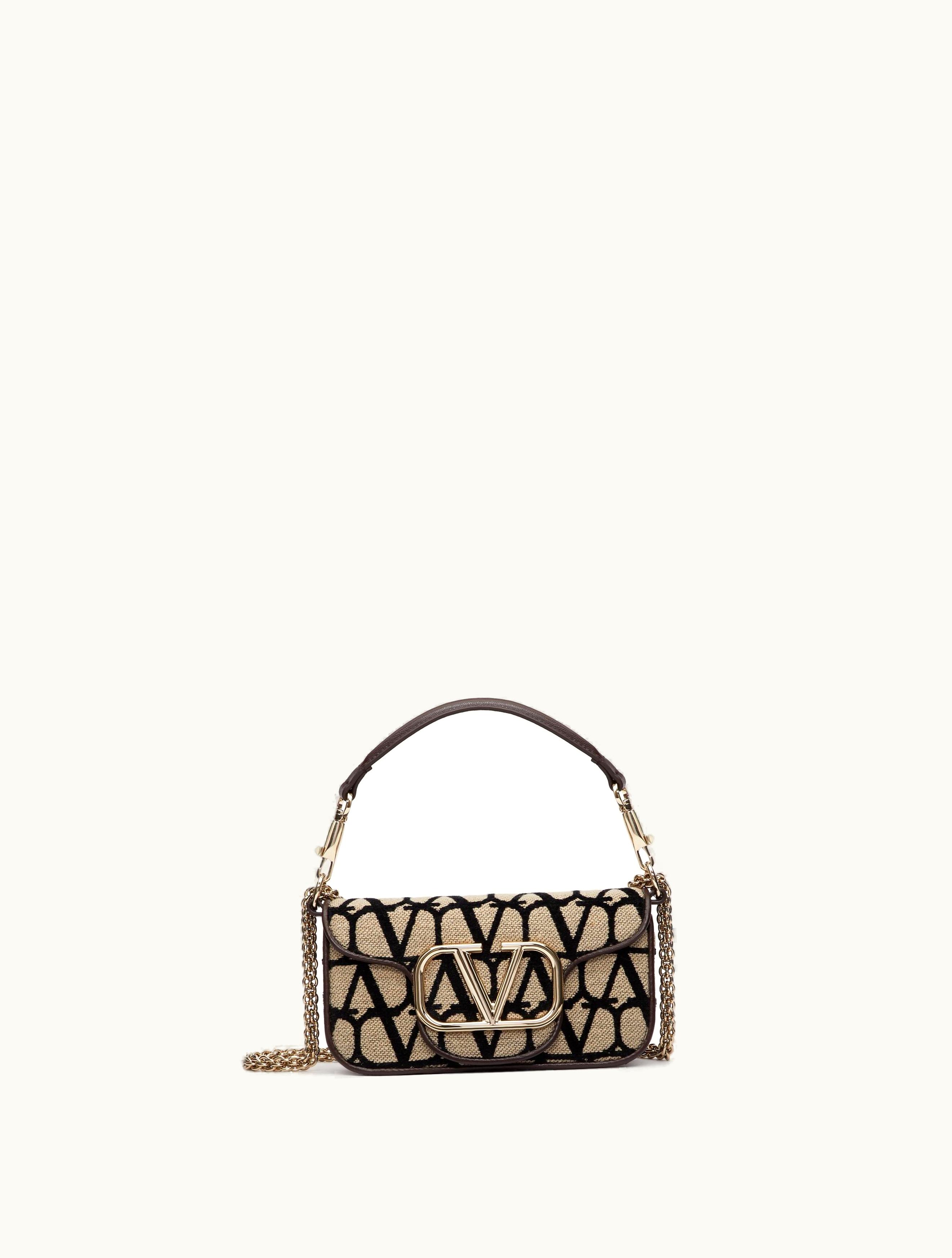 Valentino Valentino Small Locò Toile Iconographe Shoulder Bag For Woman In Beige / Pink Pp