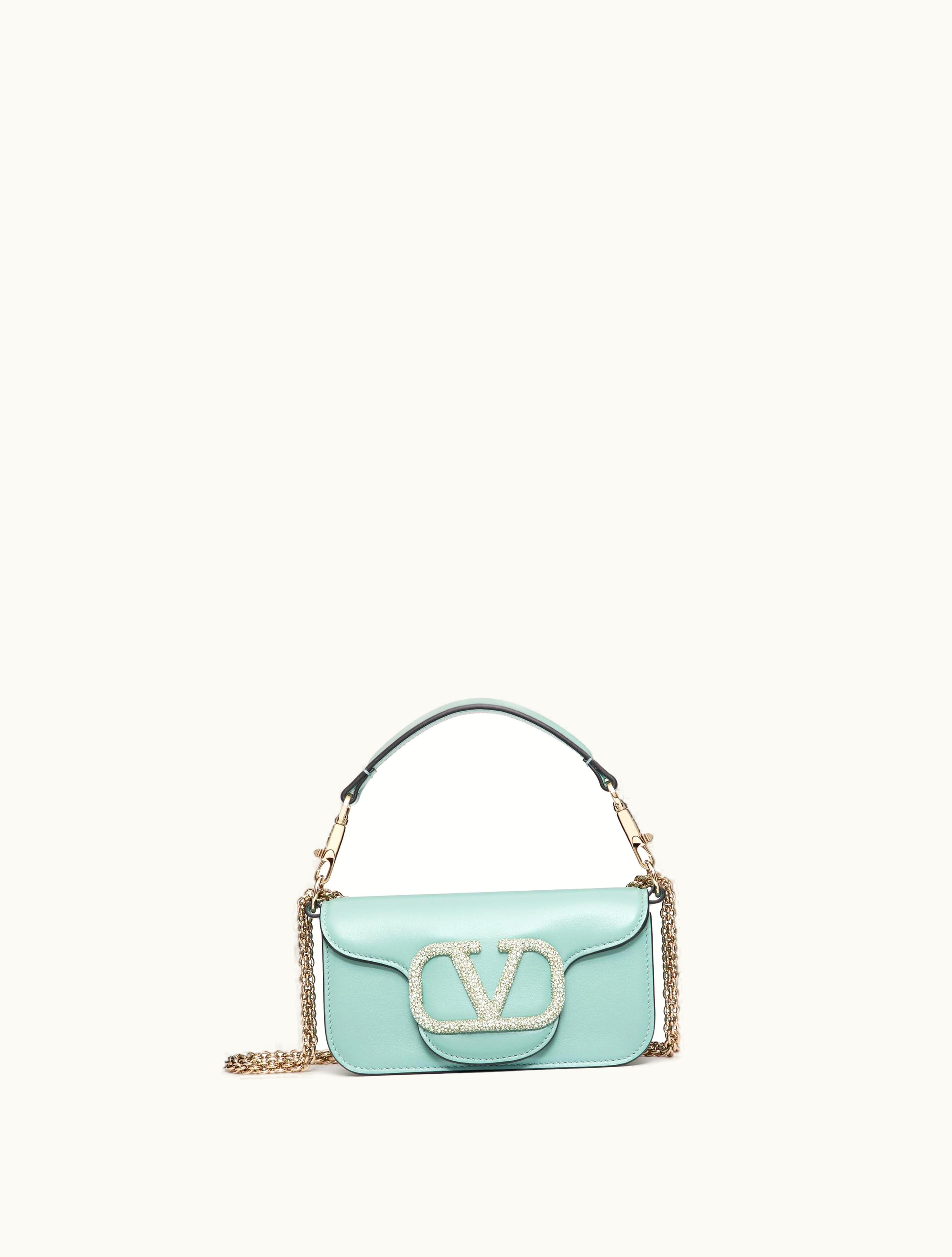 Valentino Valentino Locò Small Shoulder Bag With Jewel Logo For Woman In Water Lilac