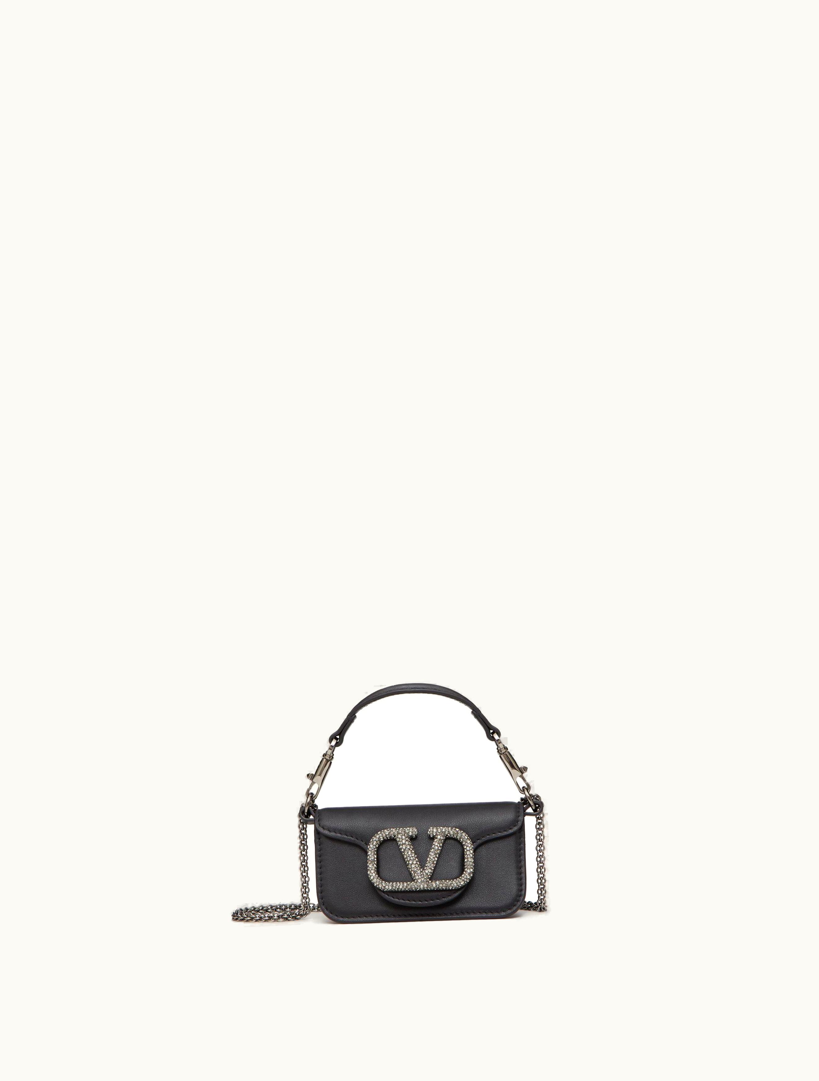 Valentino Valentino Locò Micro Bag With Chain And Jewel Logo For Woman In Black
