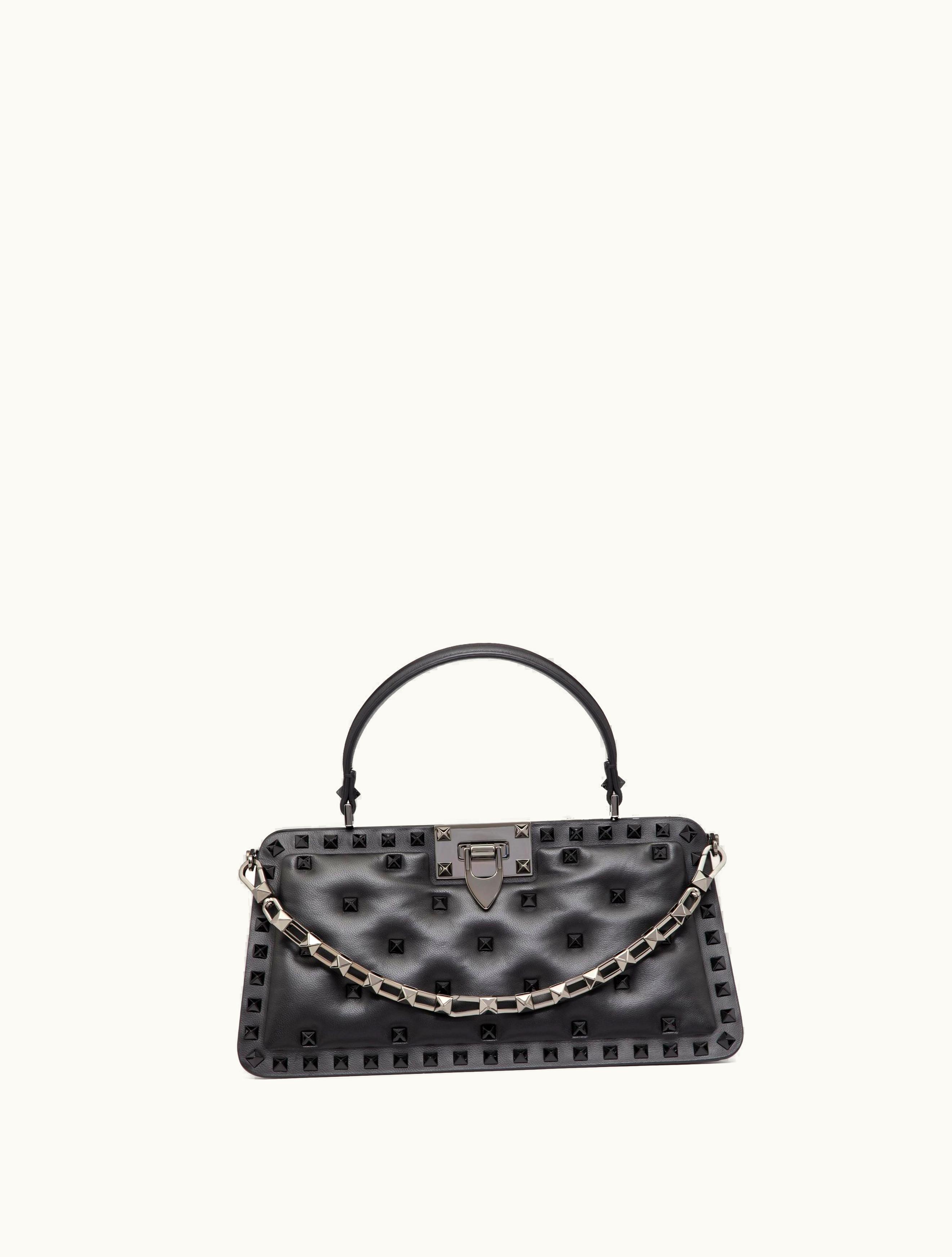 Valentino Valentino Rockstud Padded Nappa Handbag For Woman In Black