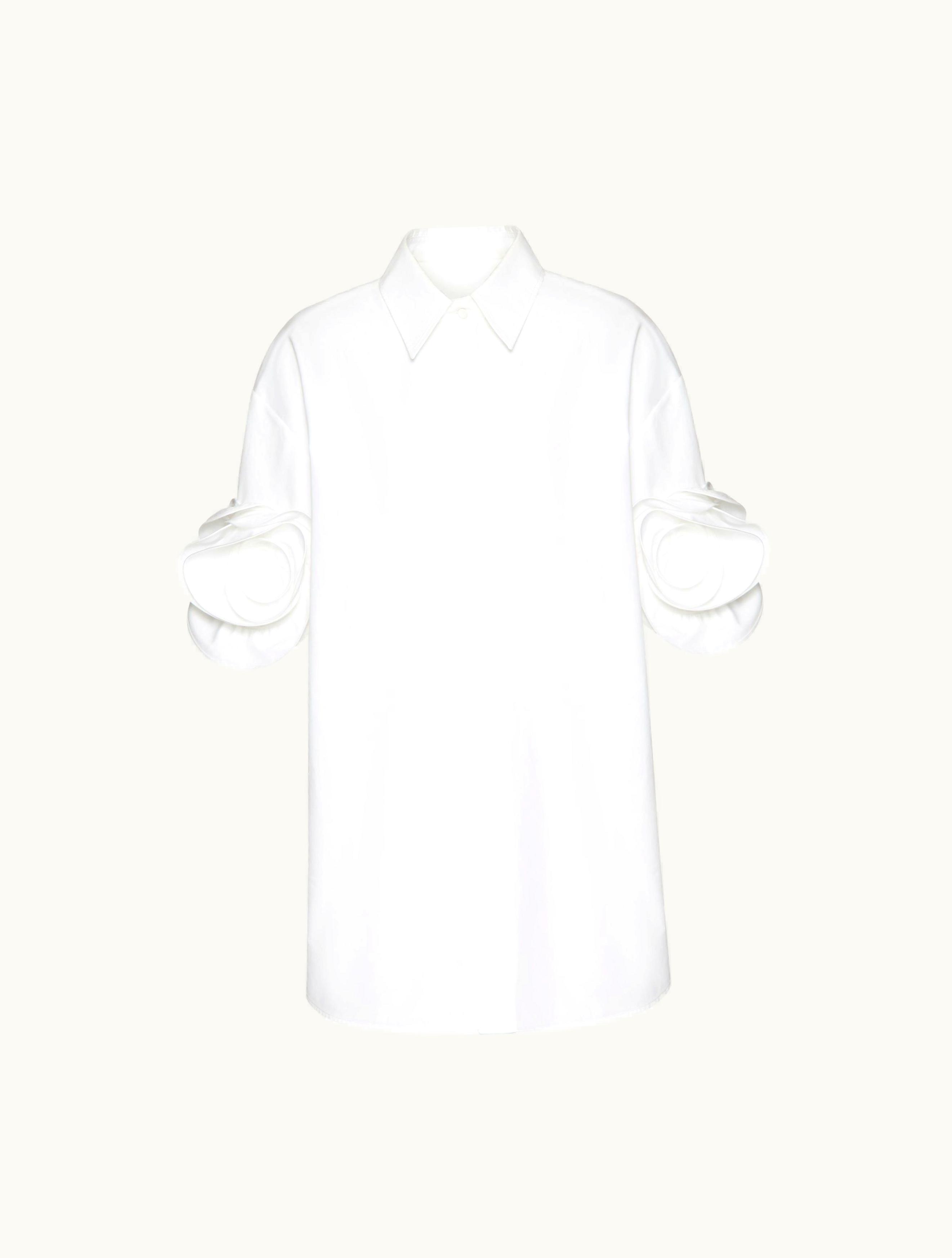 Valentino Valentino Compact Popeline Blouse For Woman In White