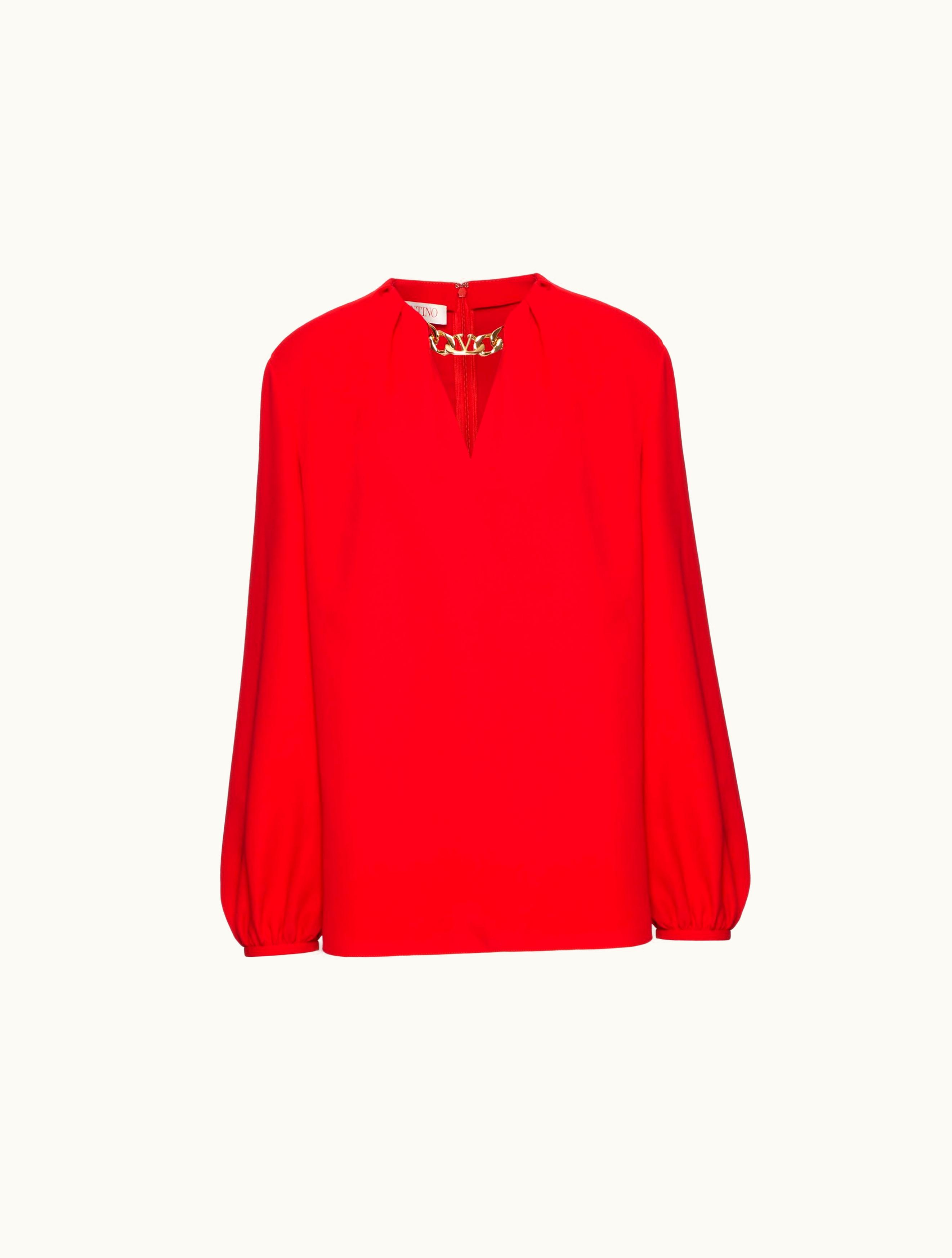 Valentino Valentino Cady Couture Vlogo Chain Top For Woman In Red