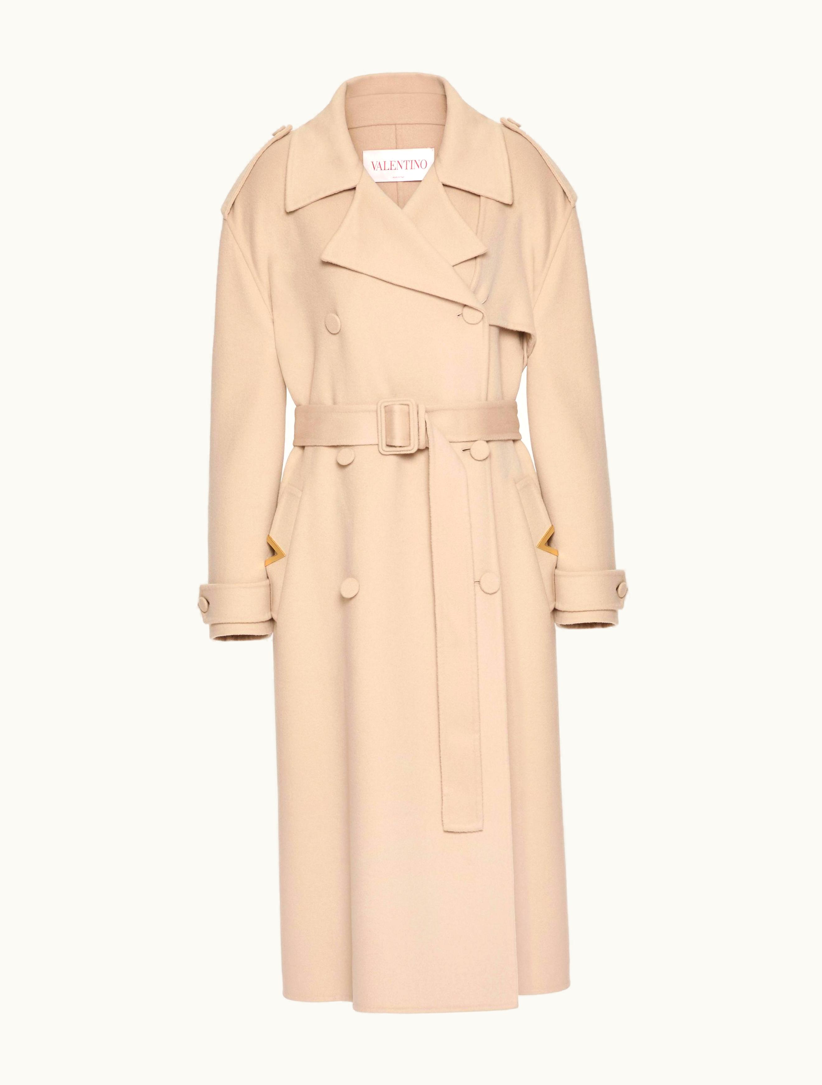 Valentino Valentino Double-faced Cashmere Coat For Woman In Beige