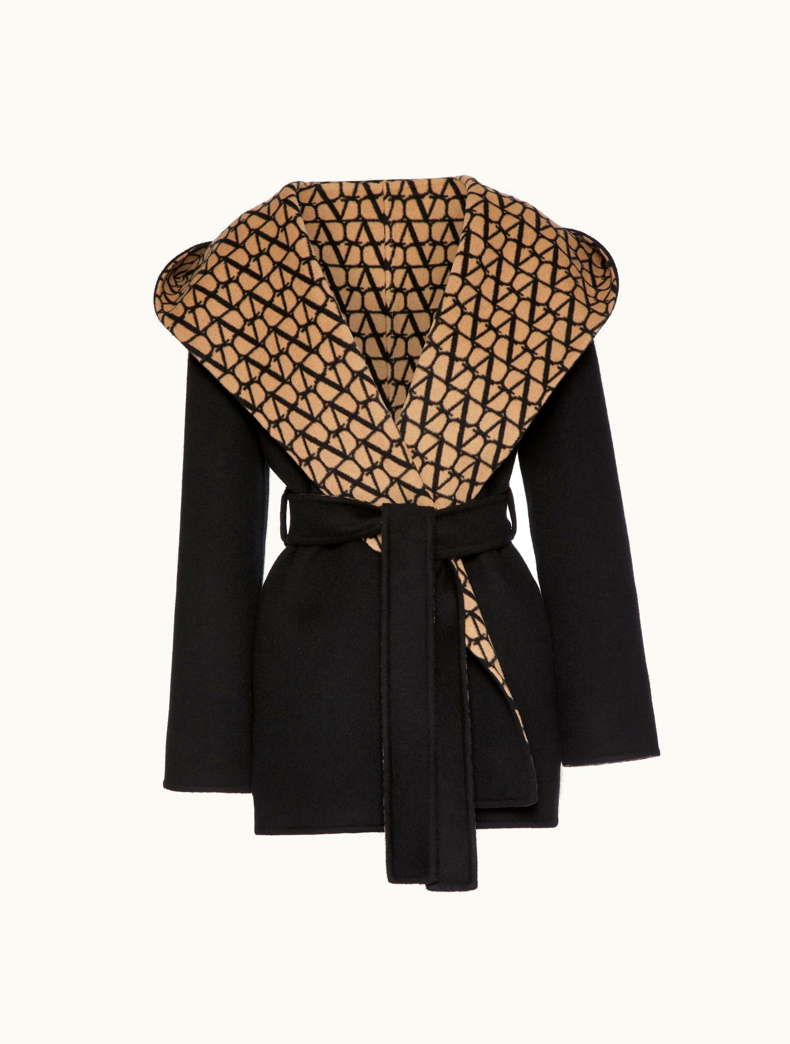 Valentino Valentino Double Coat Toile Iconographe For Woman In Beige / Black