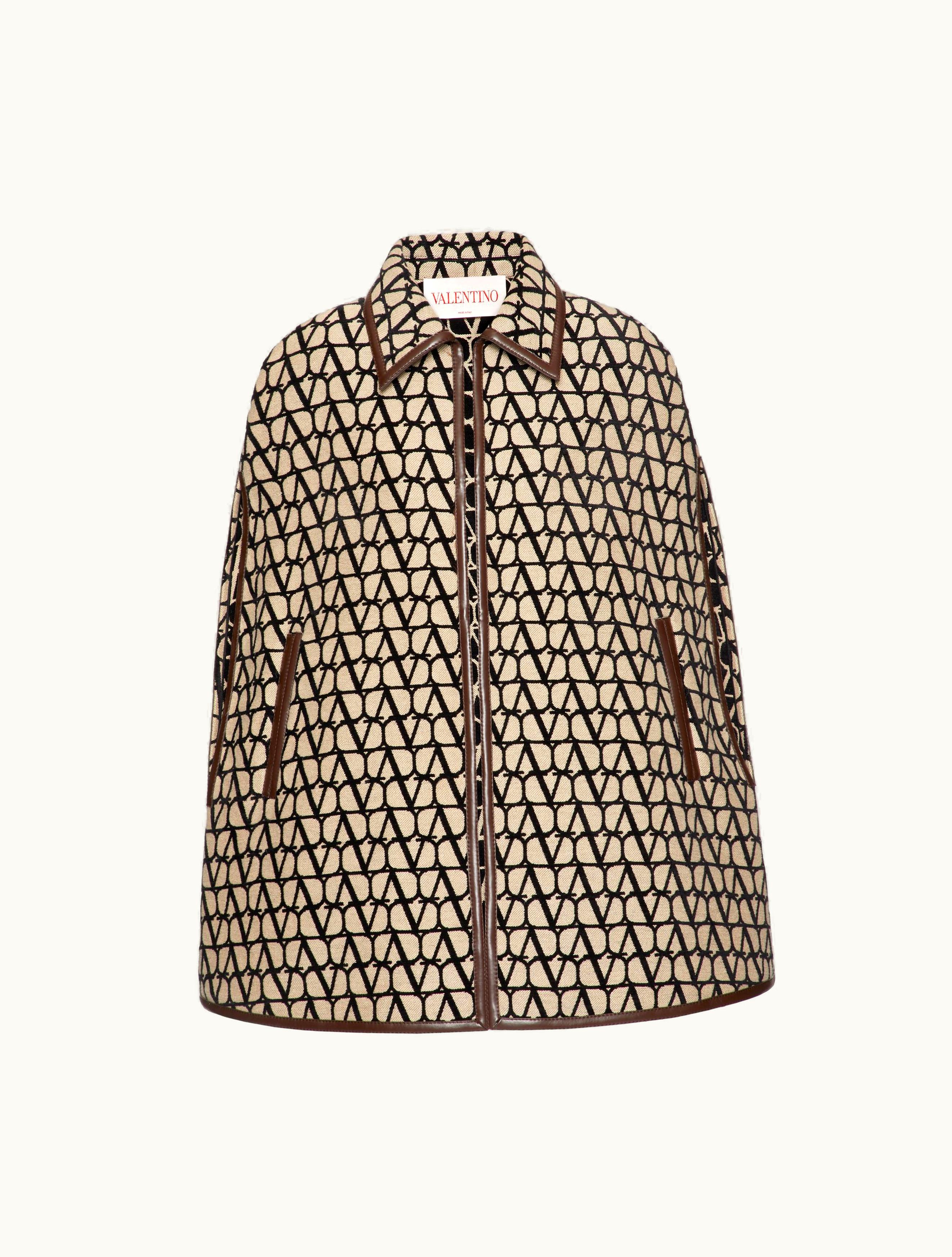 Valentino Valentino Toile Iconographe Cape For Woman In Beige / Black