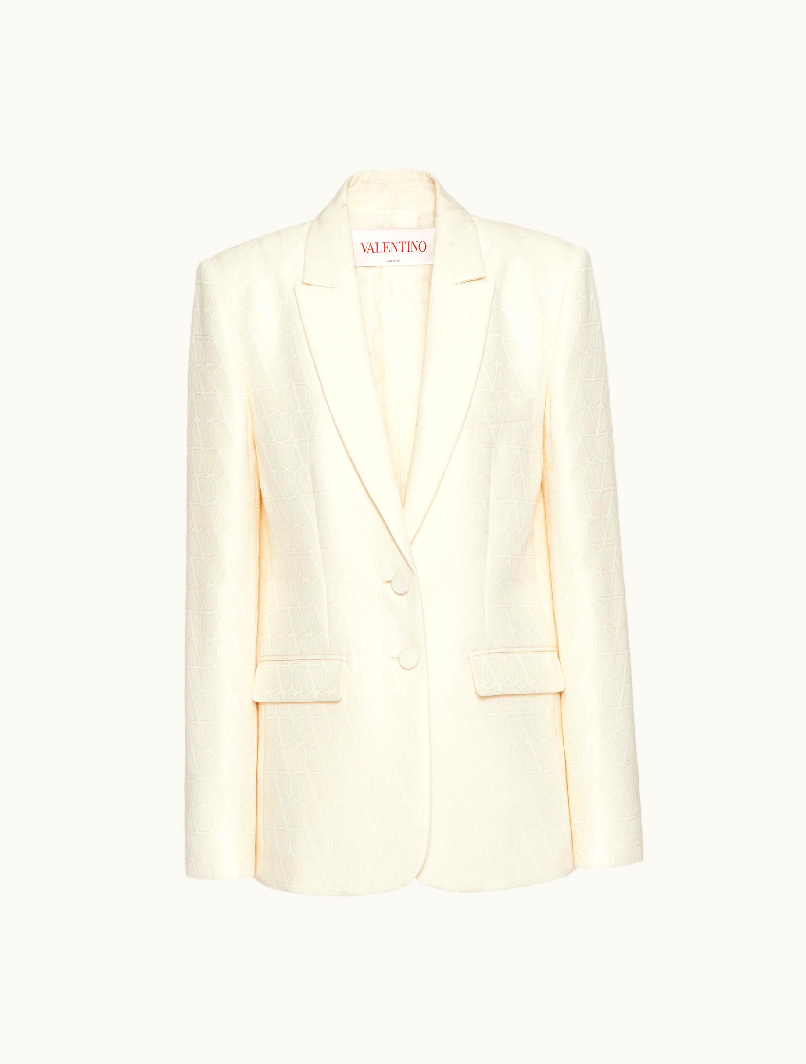 Valentino Valentino Blazer In Toile Iconographe Crepe Couture For Woman In Ivory