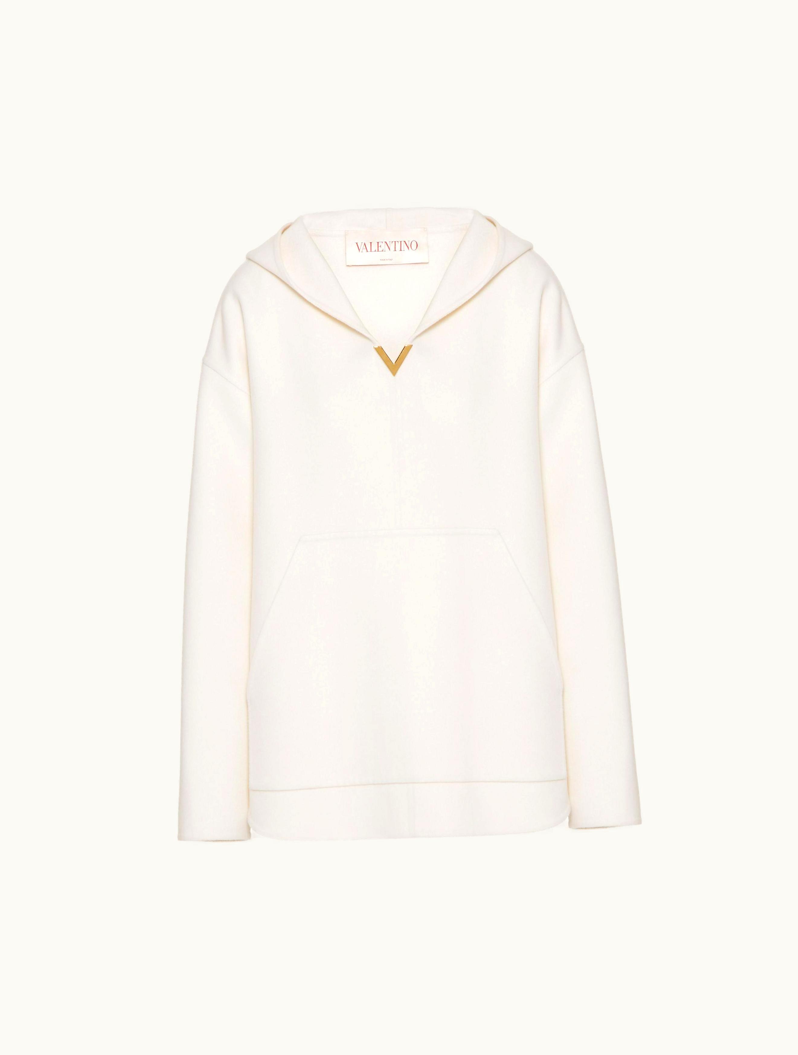 Valentino Valentino Compact Drap Peacoat For Woman In Ivory