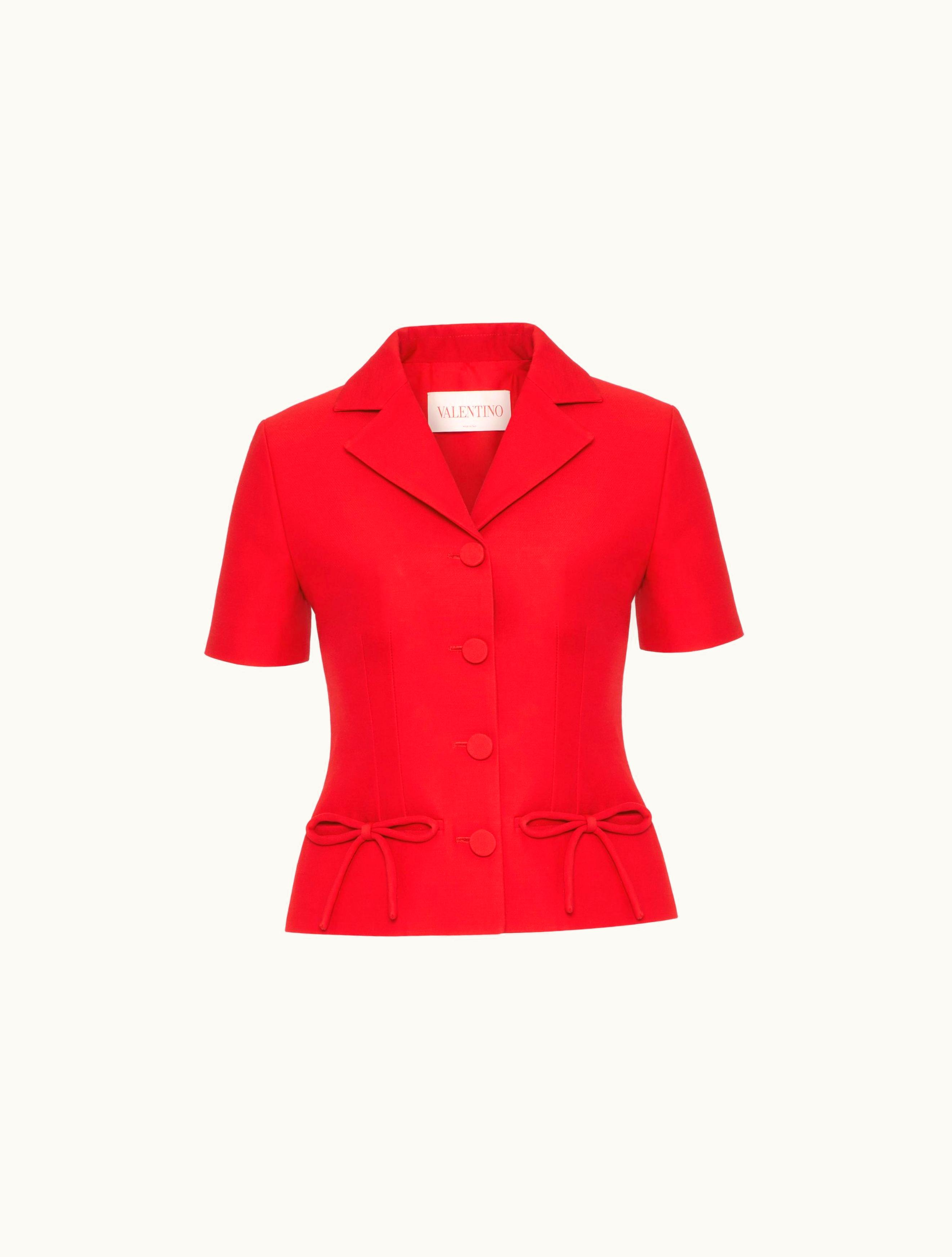 Valentino Valentino Crepe Couture Jacket For Woman In Red