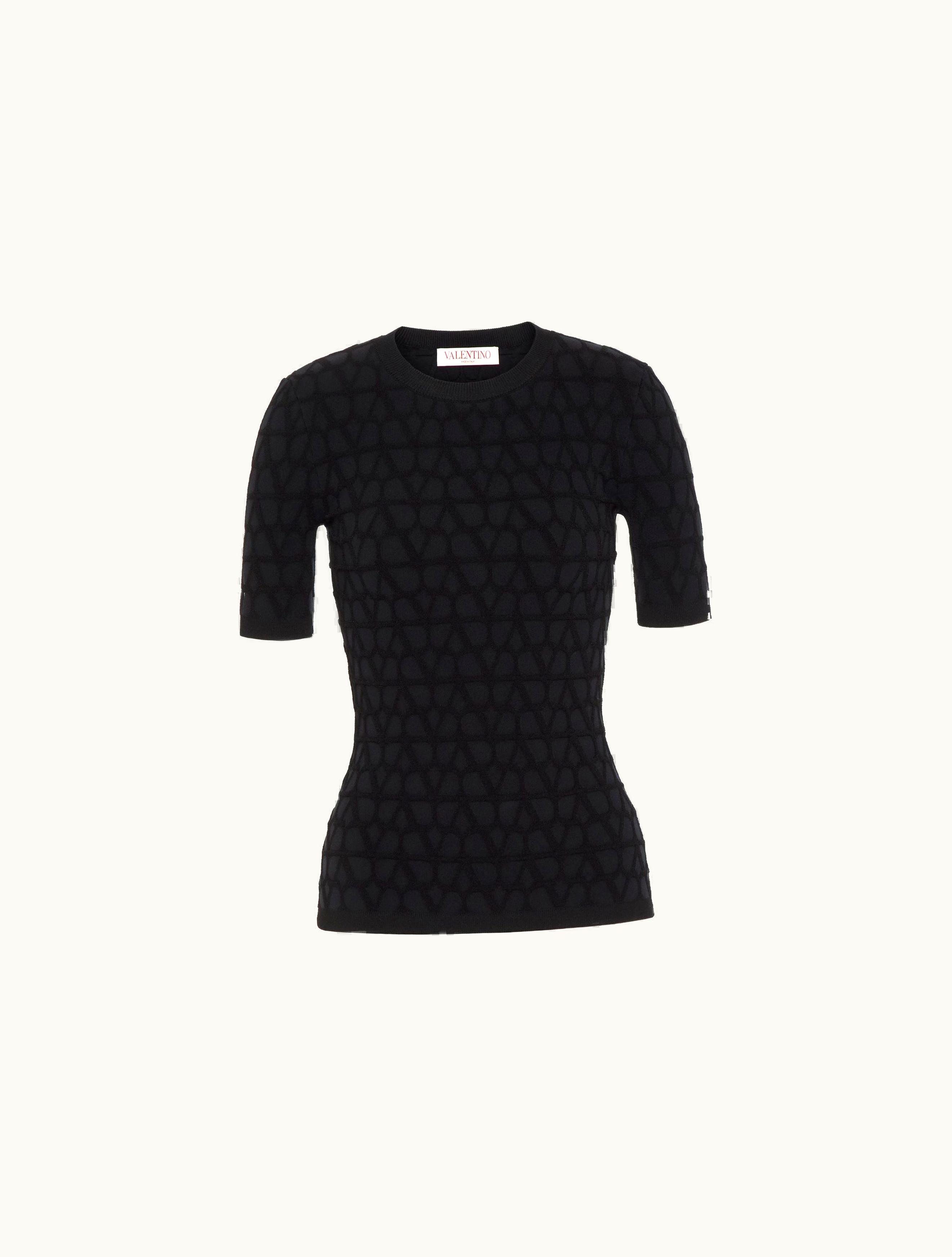 Valentino Valentino Toile Iconographe Stretched Viscose Jumper For Woman In Black