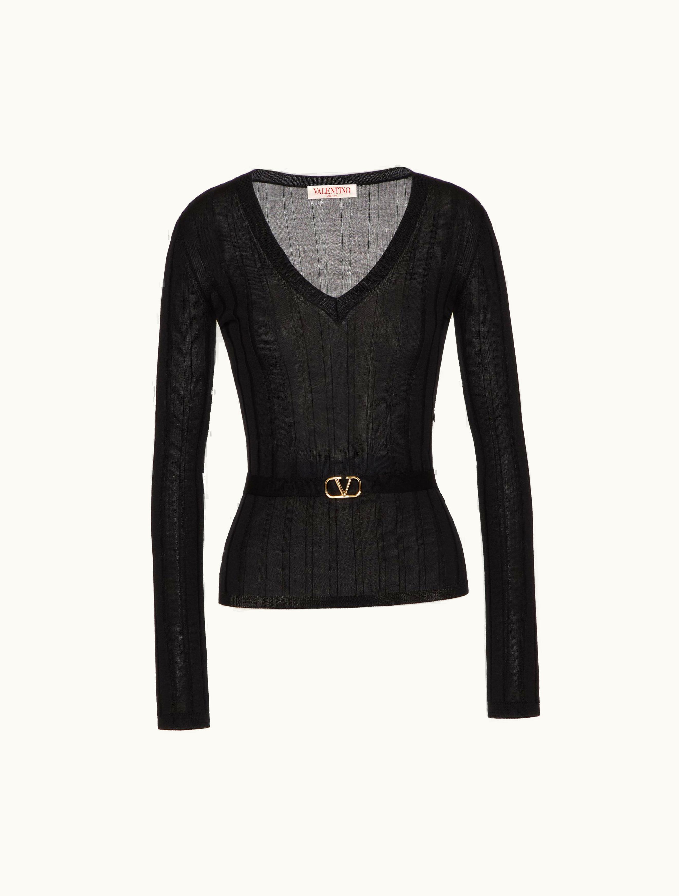 Valentino Valentino Wool Jumper For Woman In Black BKC44C7PK_0NO