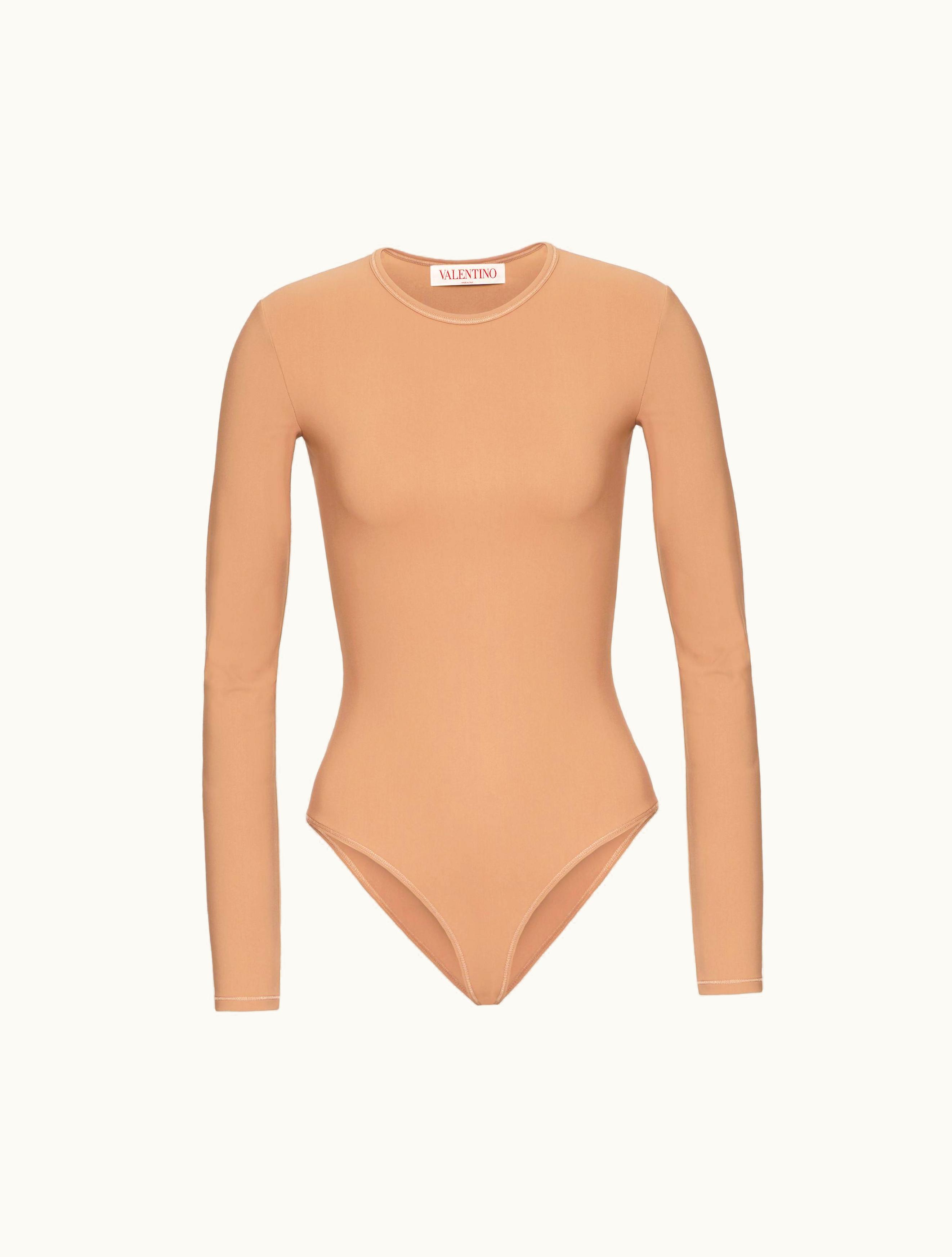 Valentino Valentino Jersey Bodysuit For Woman In Light Camel