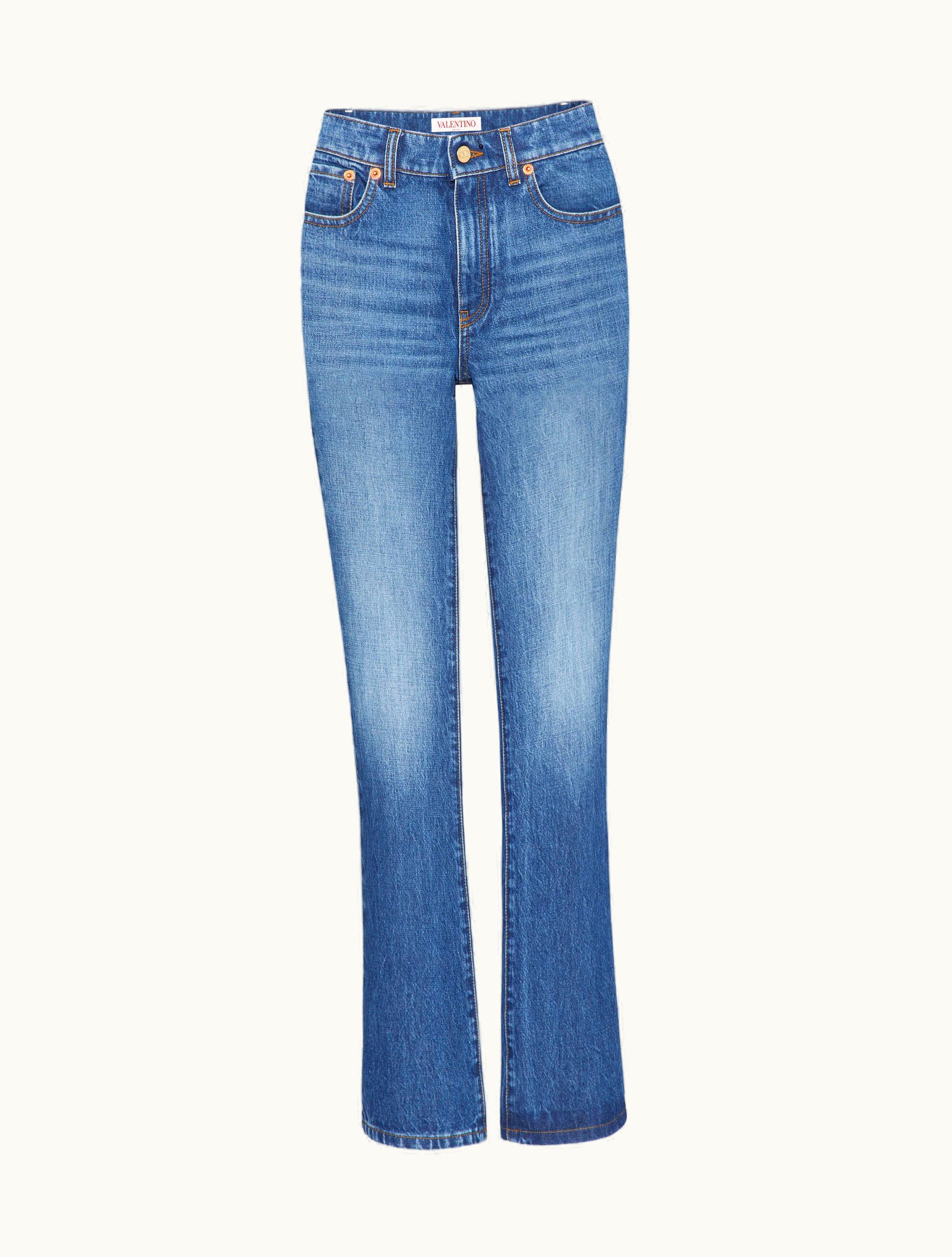 Valentino Valentino Denim Trousers For Woman In Denim DENIM